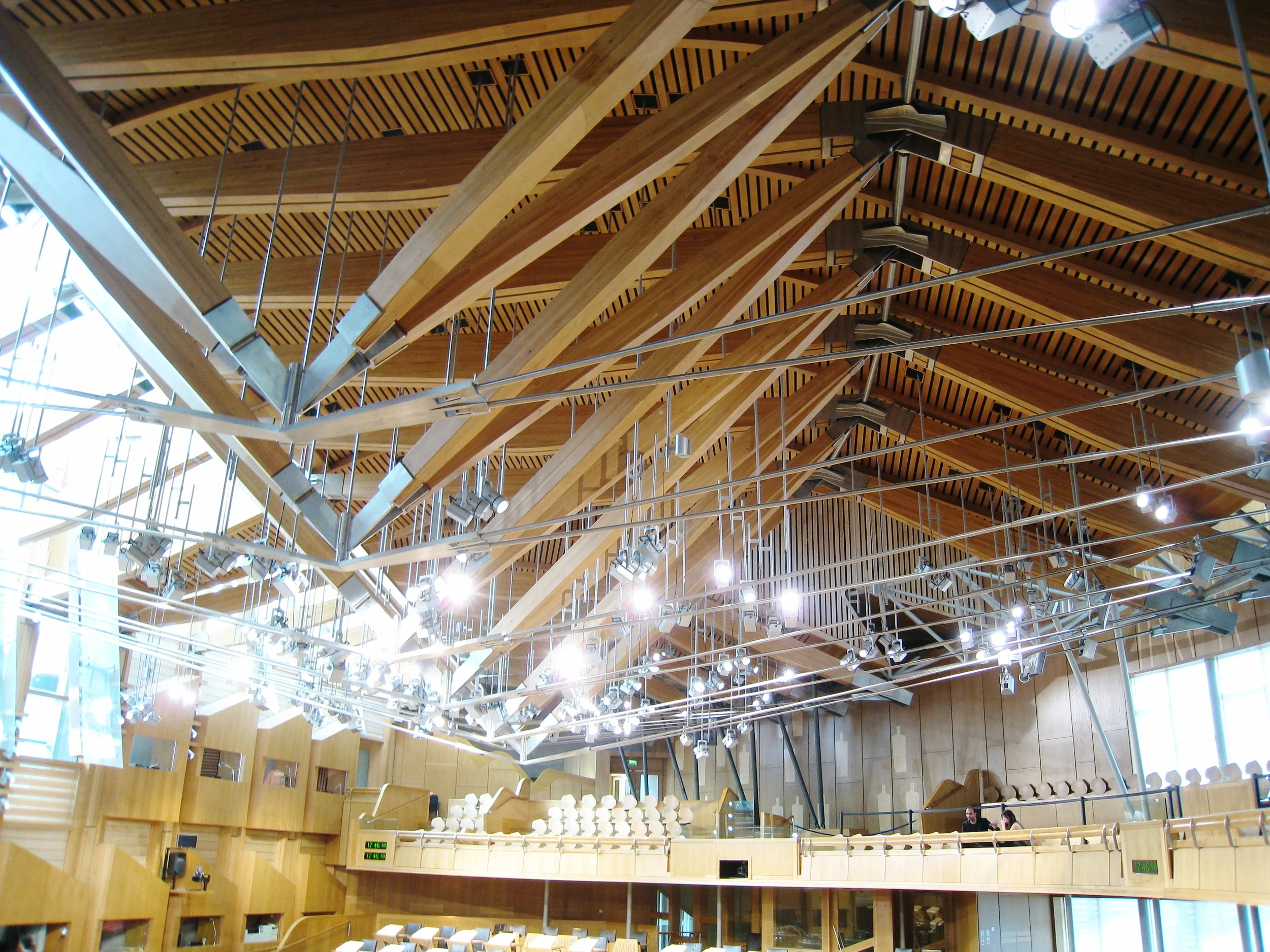  Edinburgh--Scottish Parliment Building--Debating Hall--Ceiling 