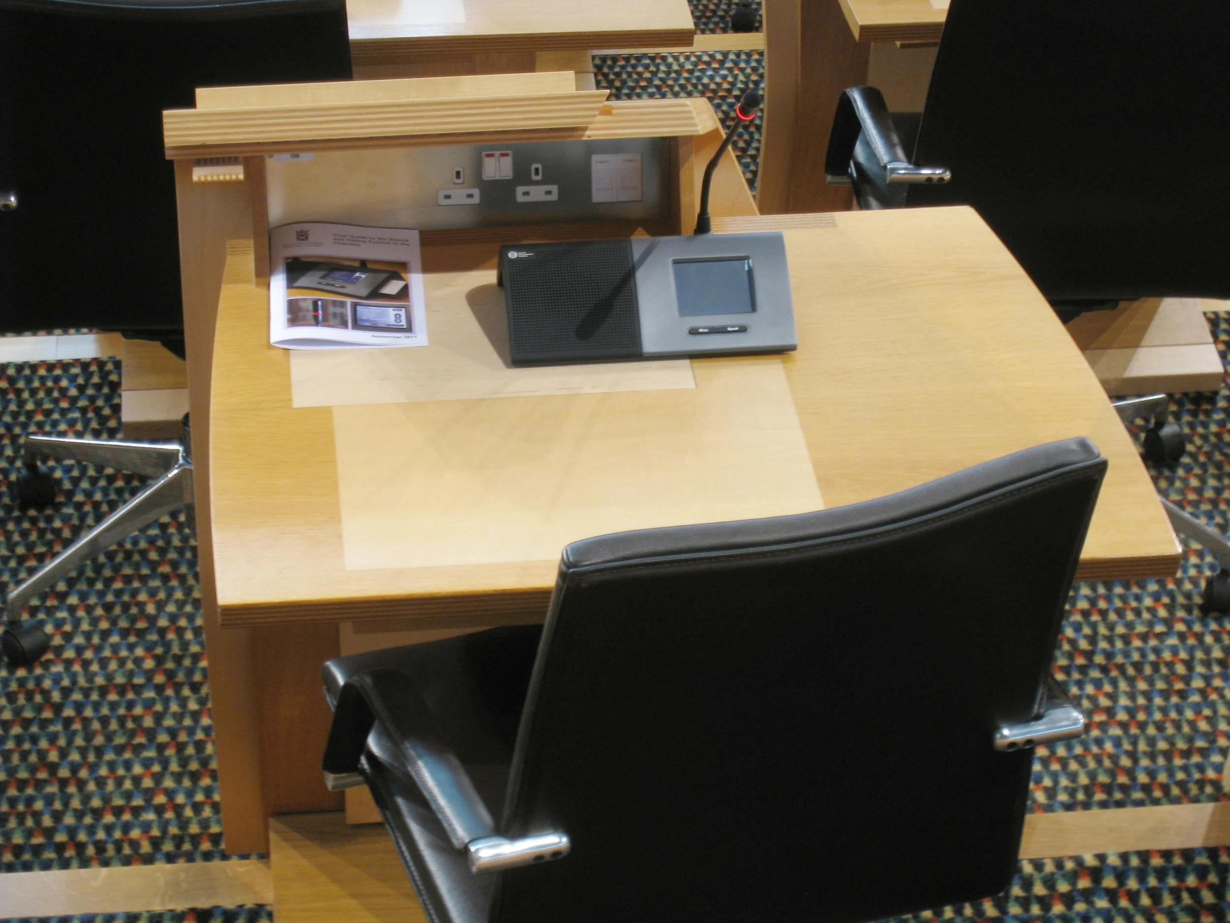  Edinburgh--Scottish Parliment Building--Debating Hall, Typical desk 