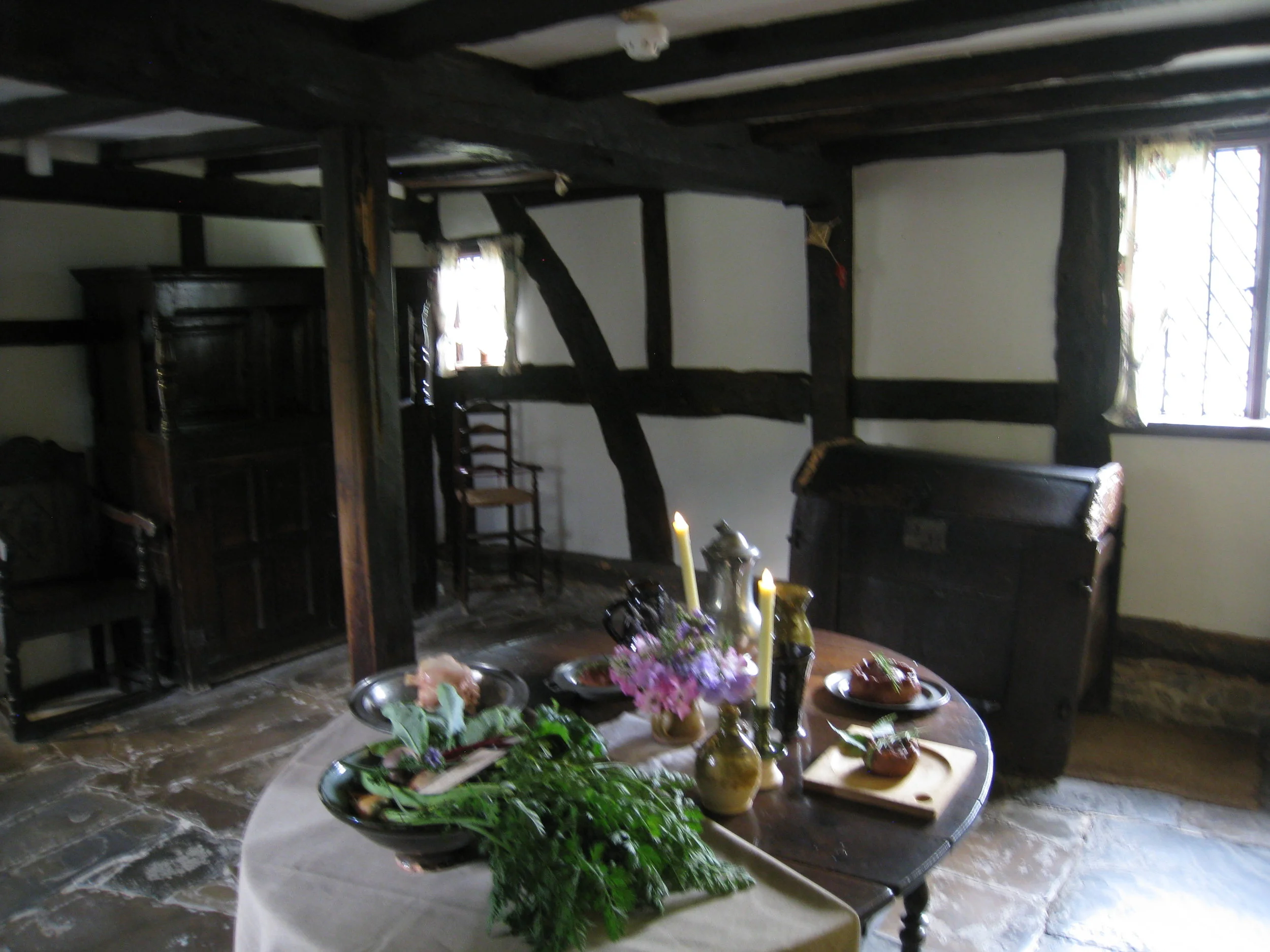  Stratford-upon-Avon--Anne Hathaway's House--Other original room with added fireplace 