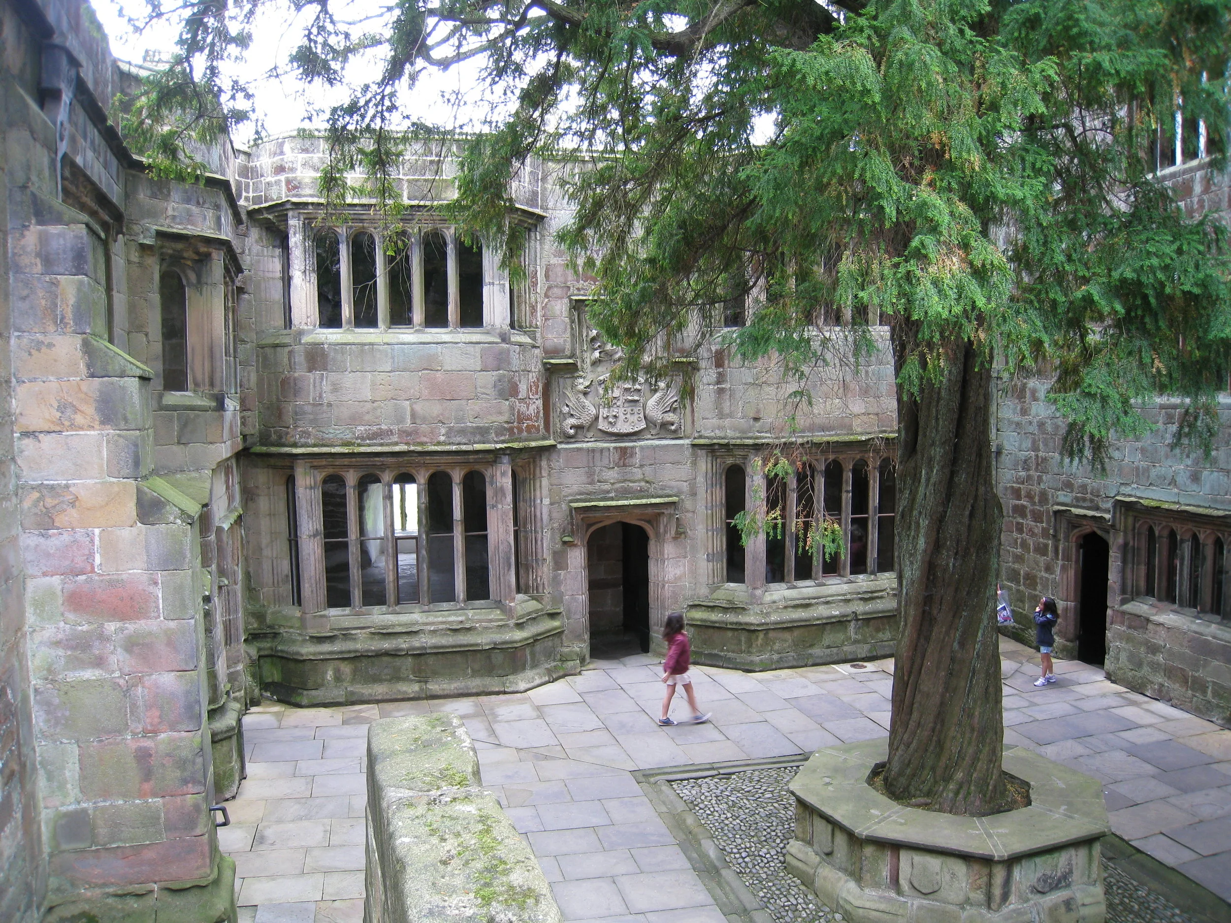  Skipton--Skipton Castle-Conduit Court with 500 year old yew 