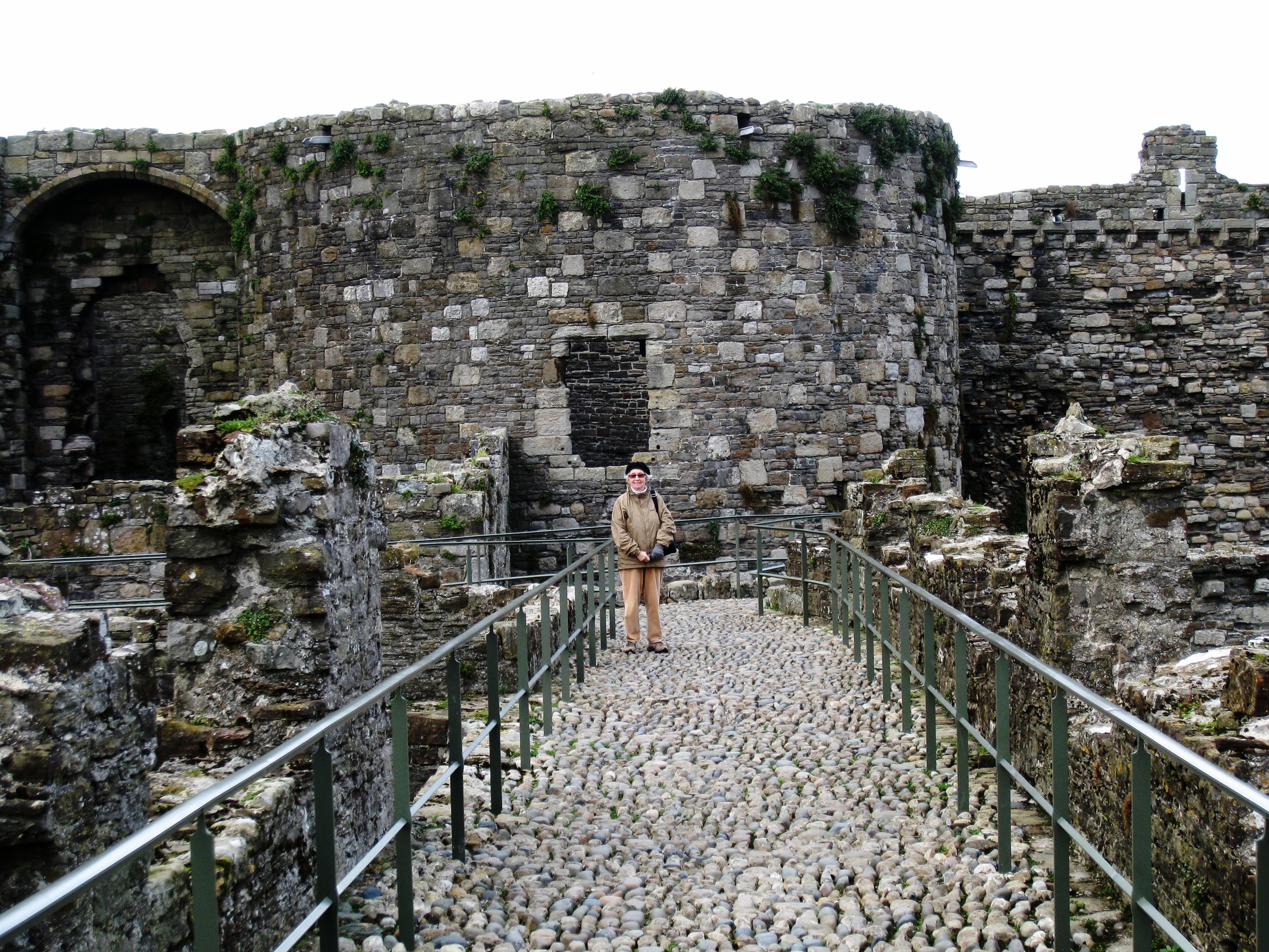  Wales--Beaumaris--Castle--Carrol on Gunner's runway (overlooking port loading area) 