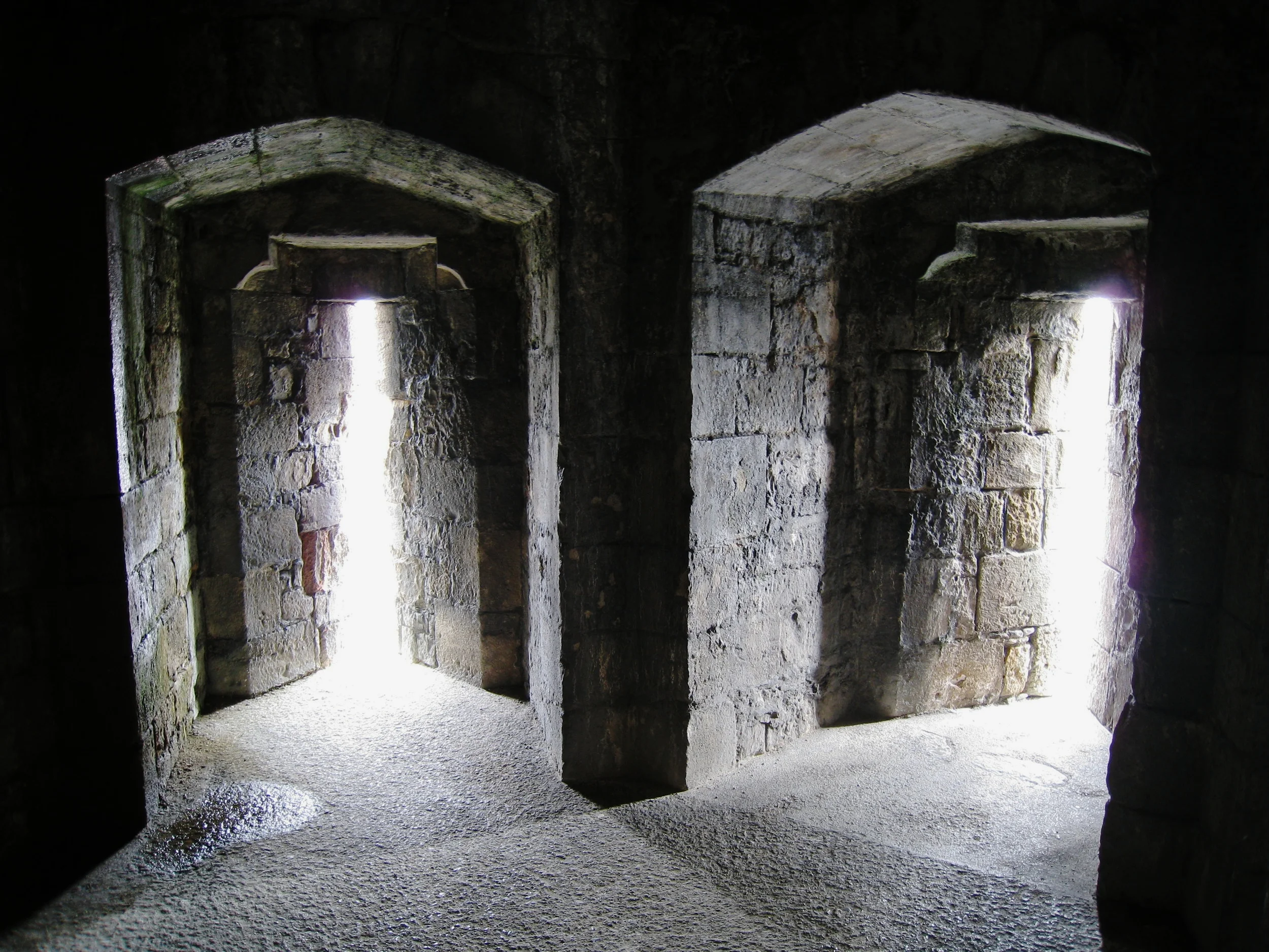  Caernarvon--Castle interior arrow slit ports 
