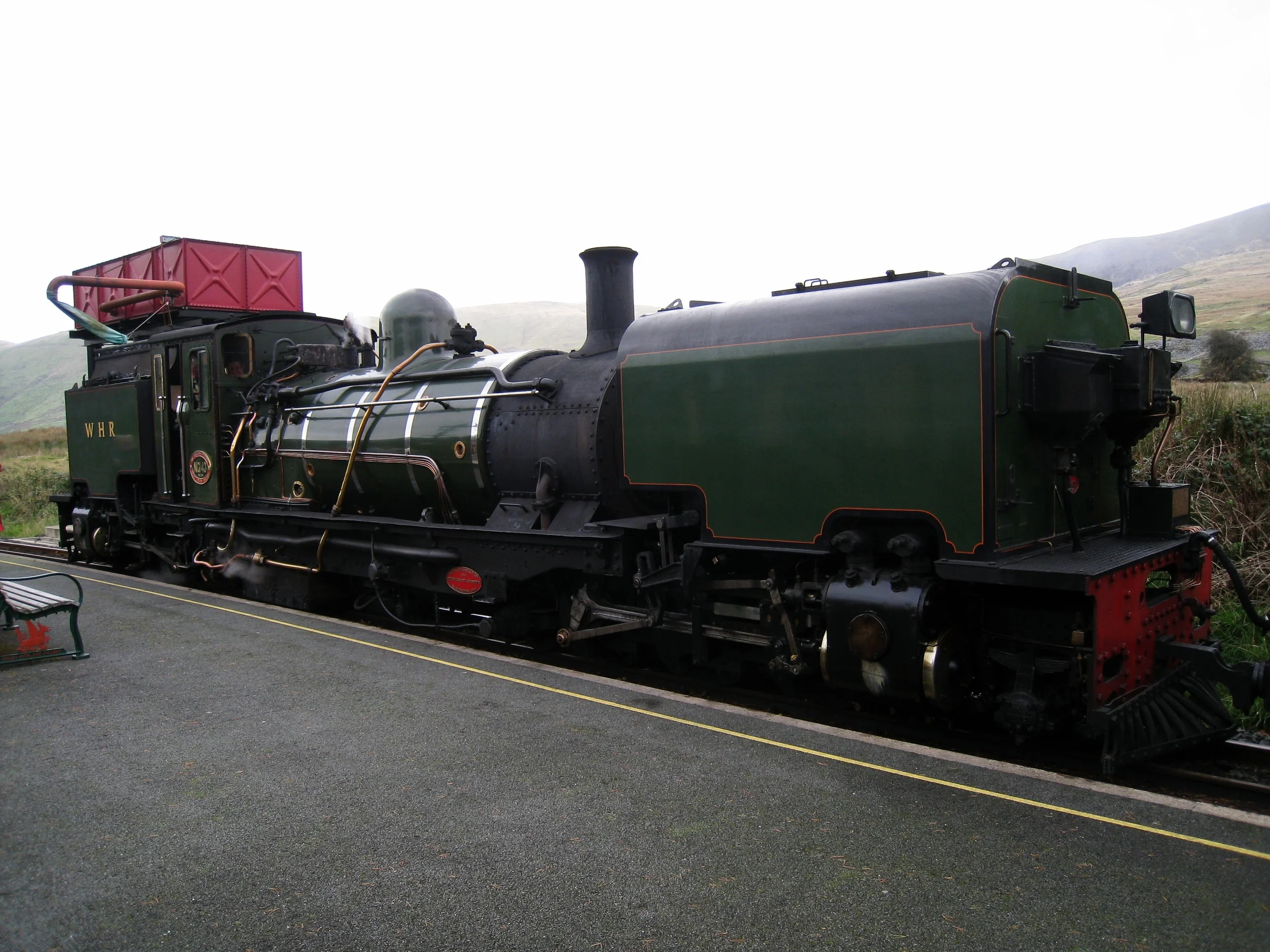  Wales--Welsh Highland Railroad in Rhyd Ddu.&nbsp; Our engine. 