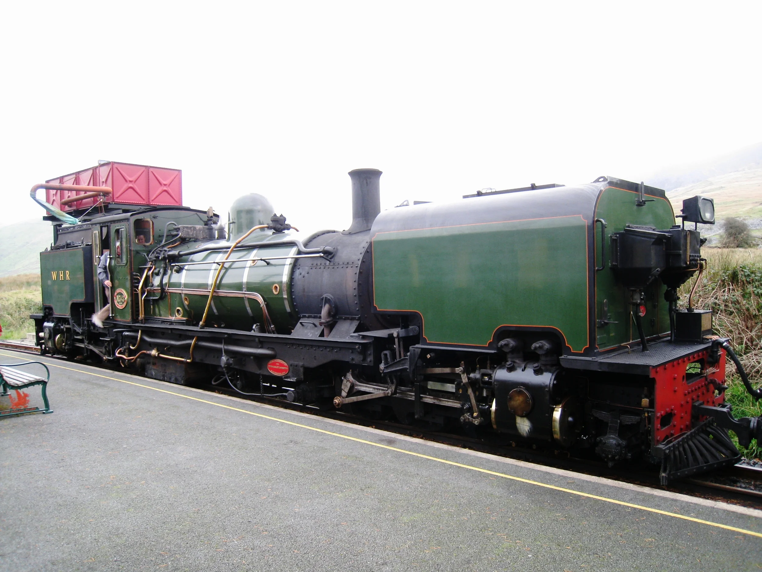  Wales--Welsh Highland Railroad in Rhyd Ddu.&nbsp; Our engine. 