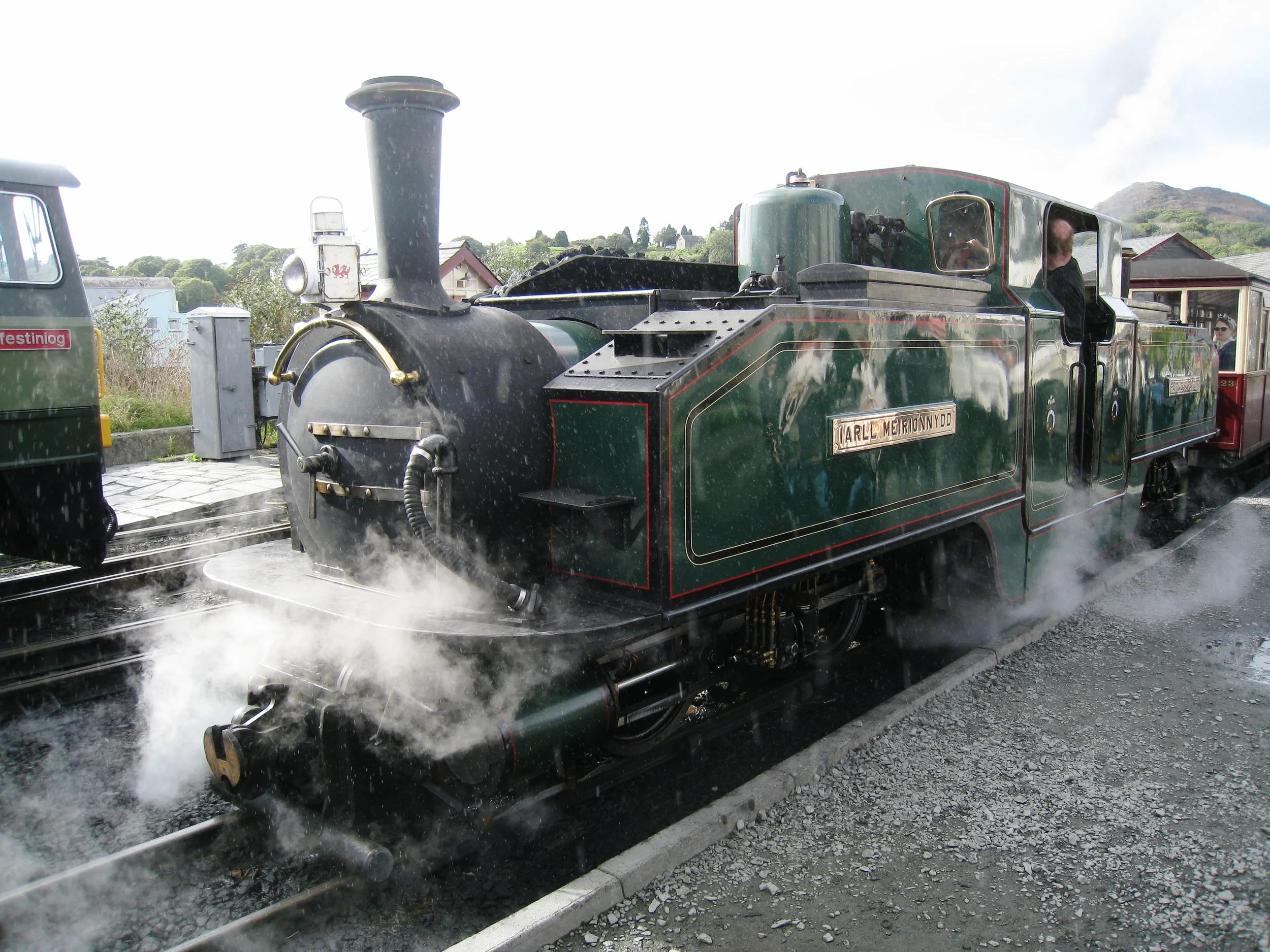  Wales--Porthmadog--Steam engine for Ffestiniog Railway 