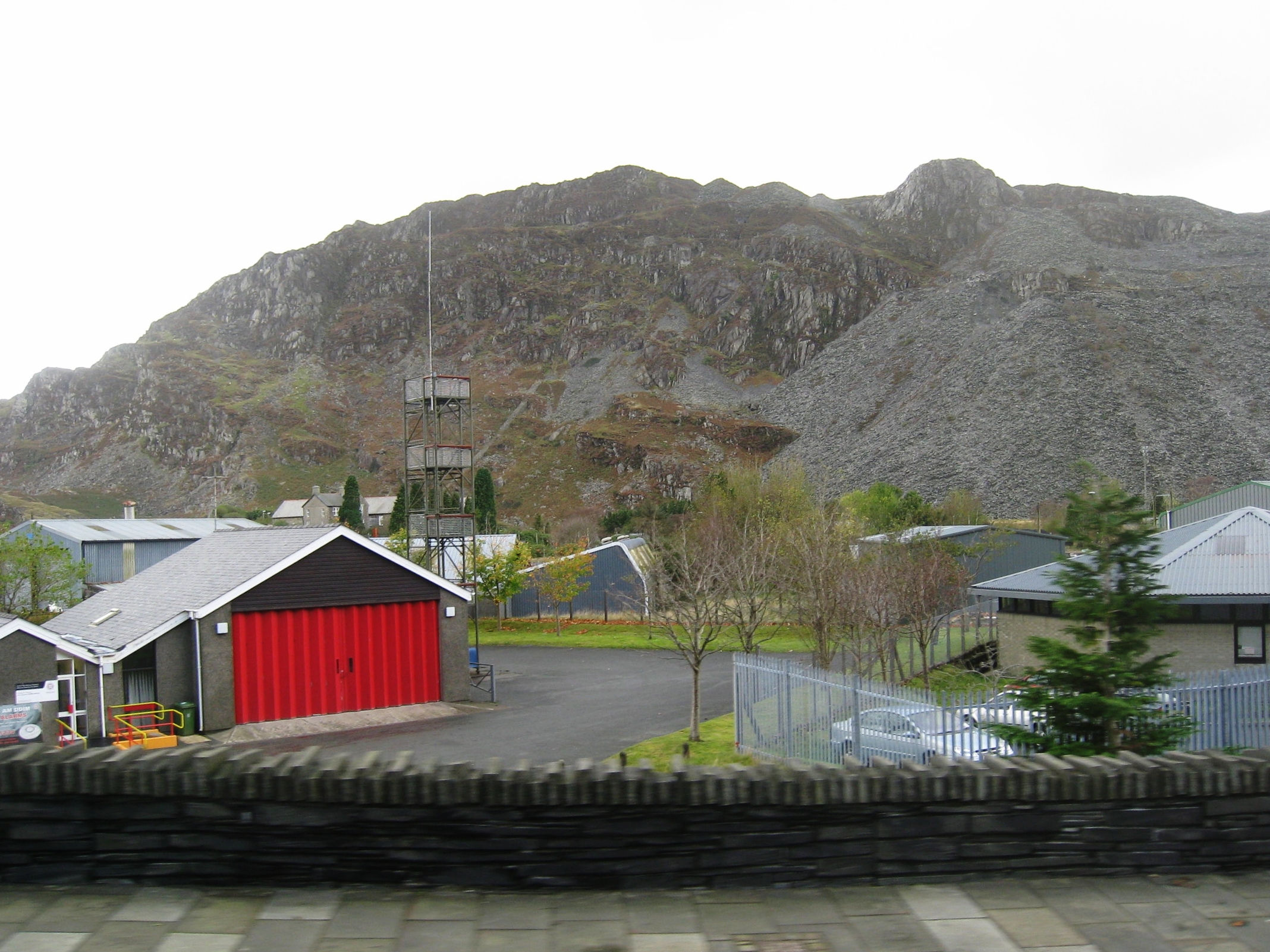  Wales--Conway Valley-- Blaenau Ffestiniog--Shale mines (Note shale fence) 