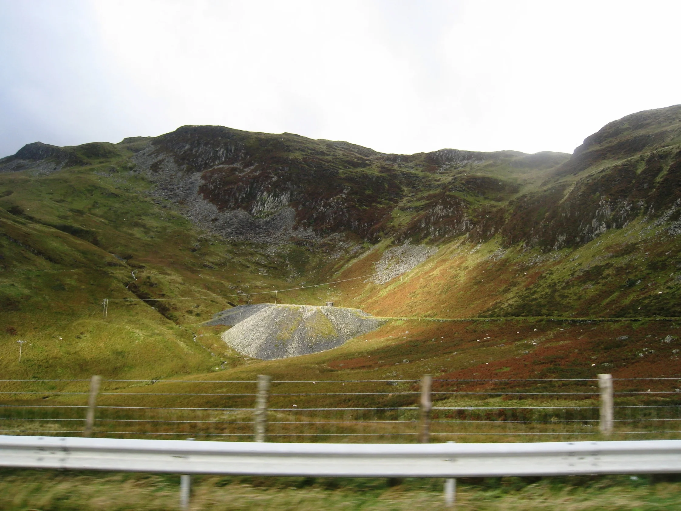  Wales--Conway Valley--South of Conway on the way to Blaenau Ffestiniog--Shale outcroppings 