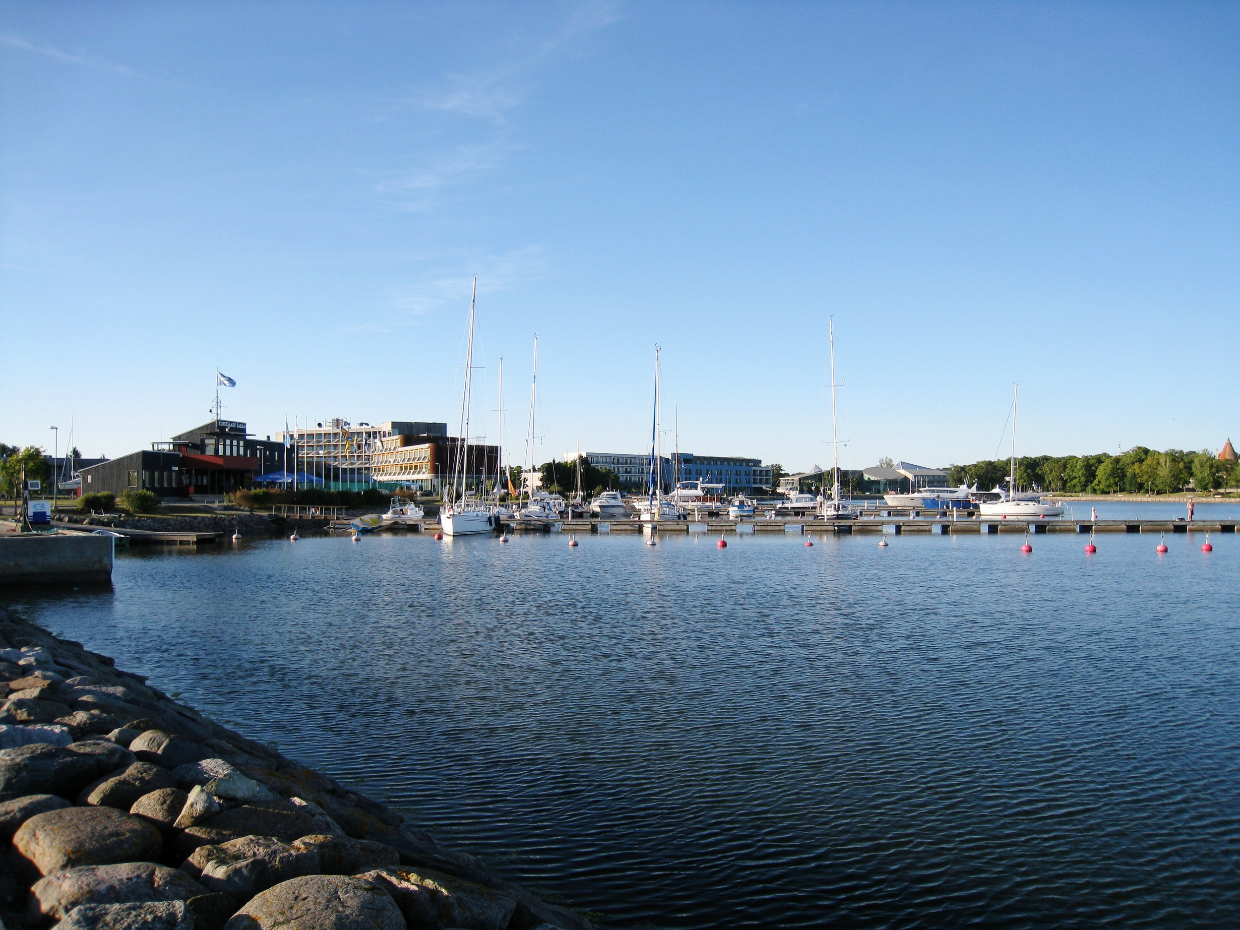  Saaremaa--Kuressaare--Yacht Basin, looking back towards hotels and Fortress 