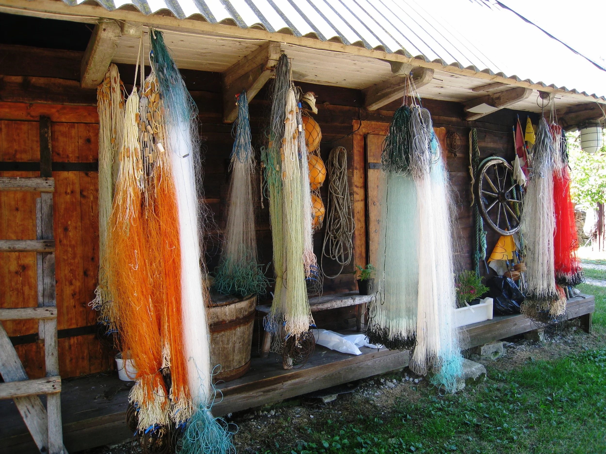  Saaremaa--Karala--Fishing nets at the restored farmhouse 