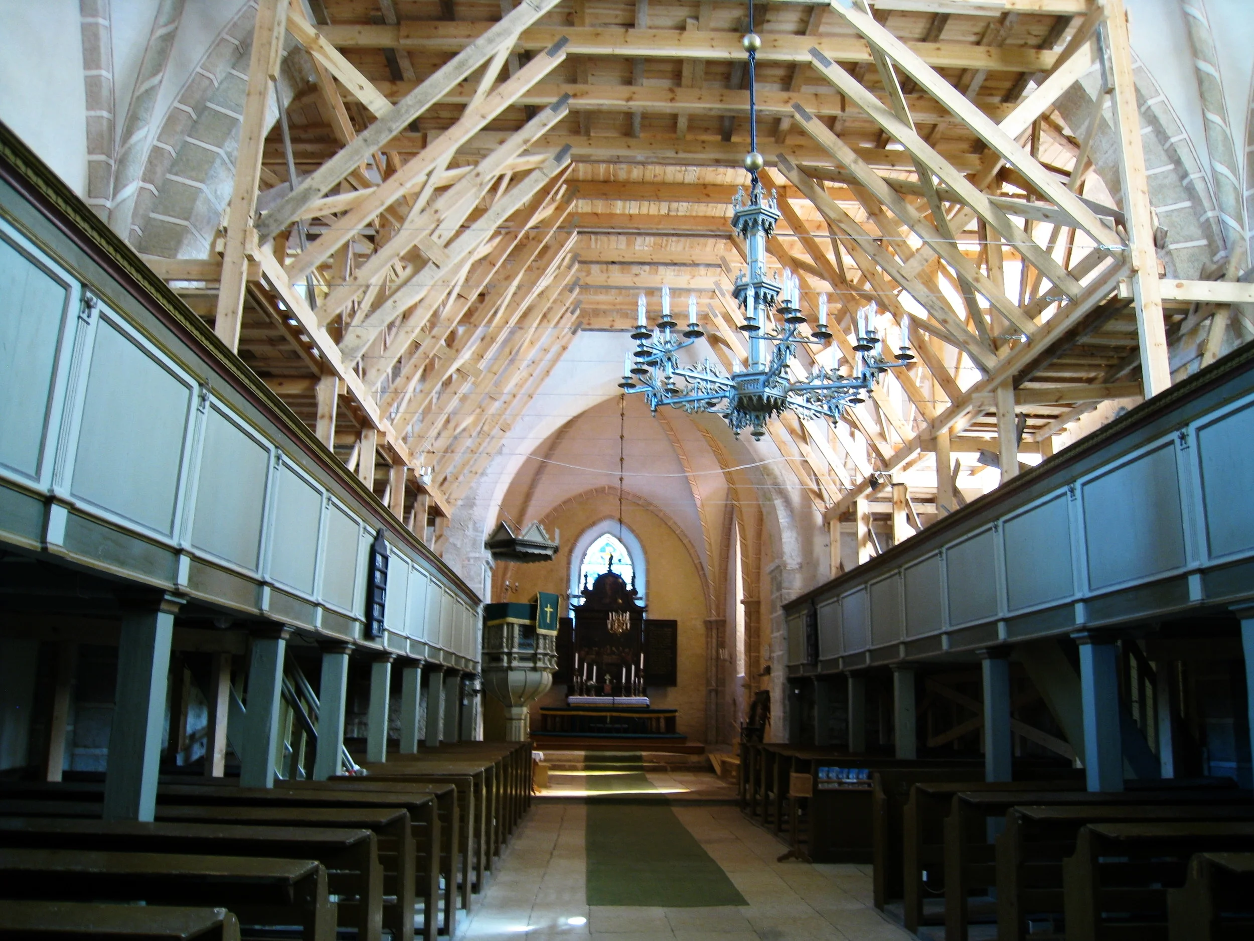  Saaremaa--Kilielkonna--St. Michael's (Lutheran) Church (13th Century)--Interior under restoration 