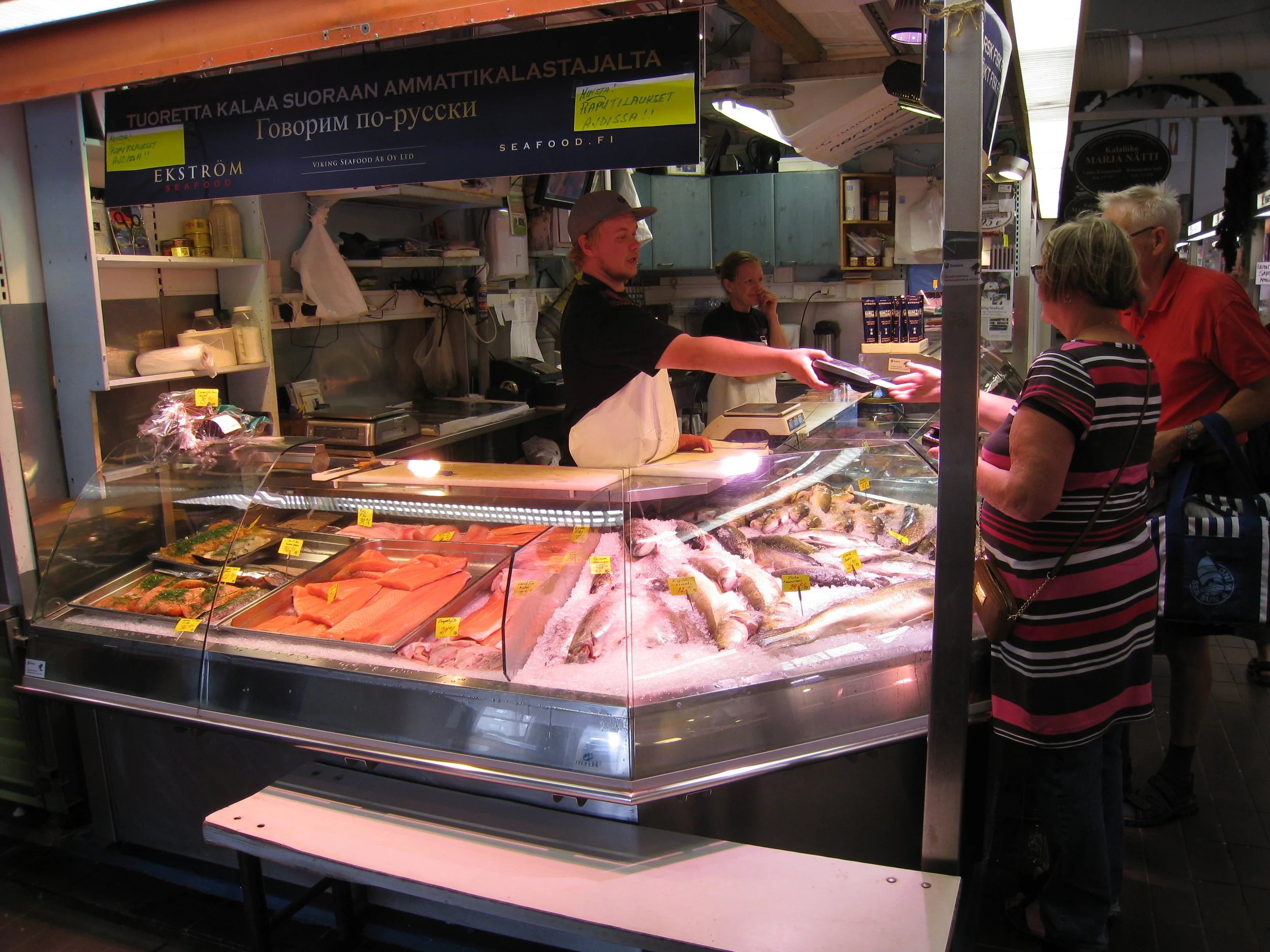  Helsinki--Central Market--interior--Fish monger 