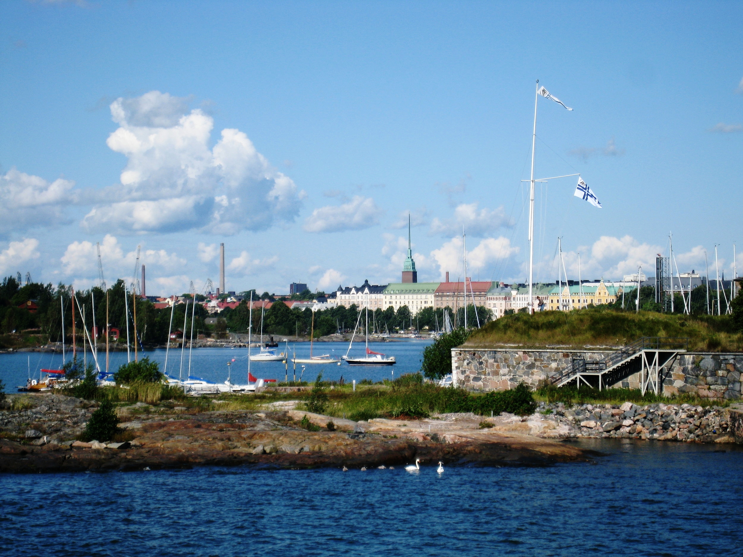  Helsinki--The harbor entrance with Agricola Church 