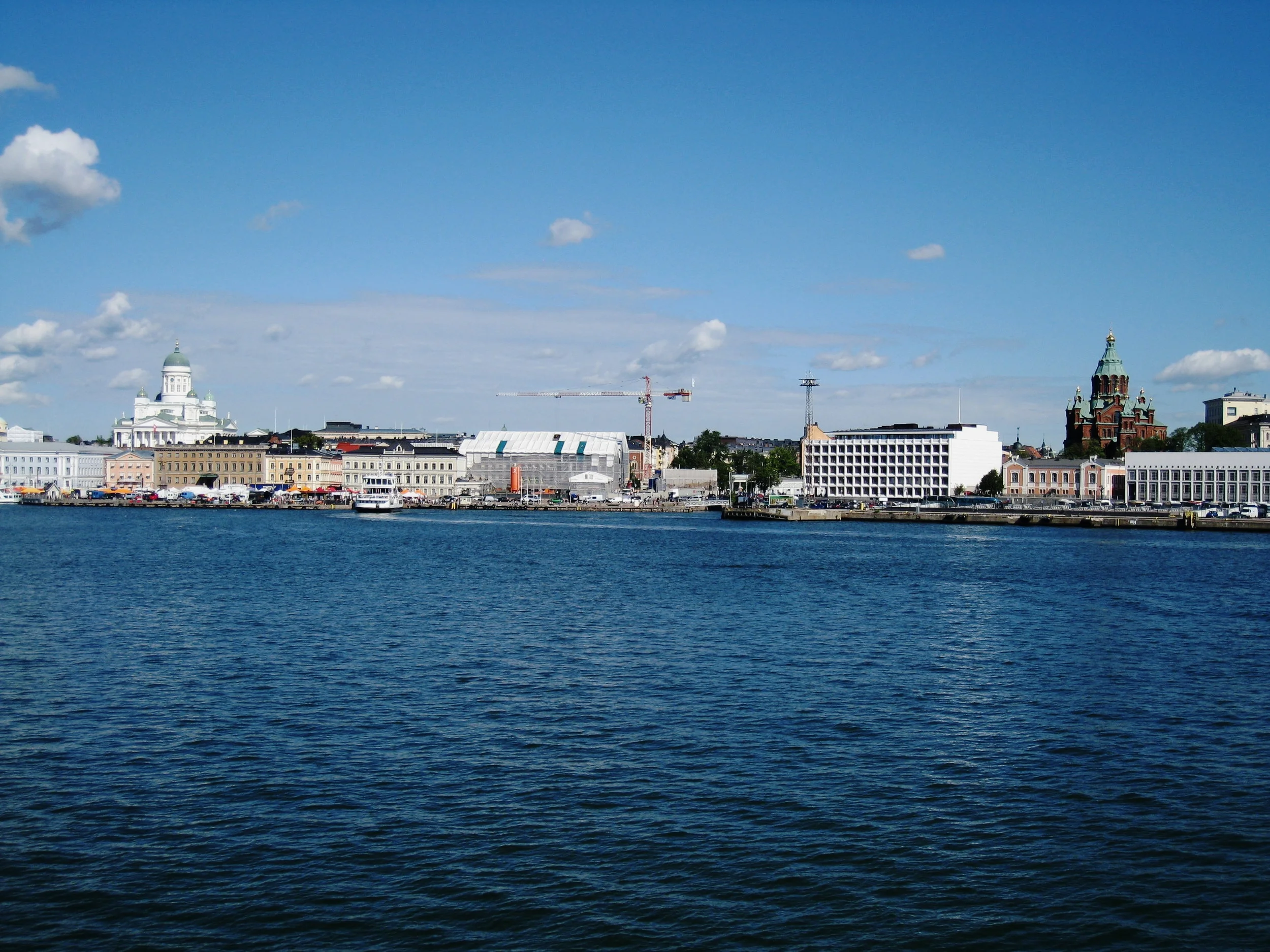  harbor entrance--Helsinki Cathedral, the Market and Uspenski Cathedral 