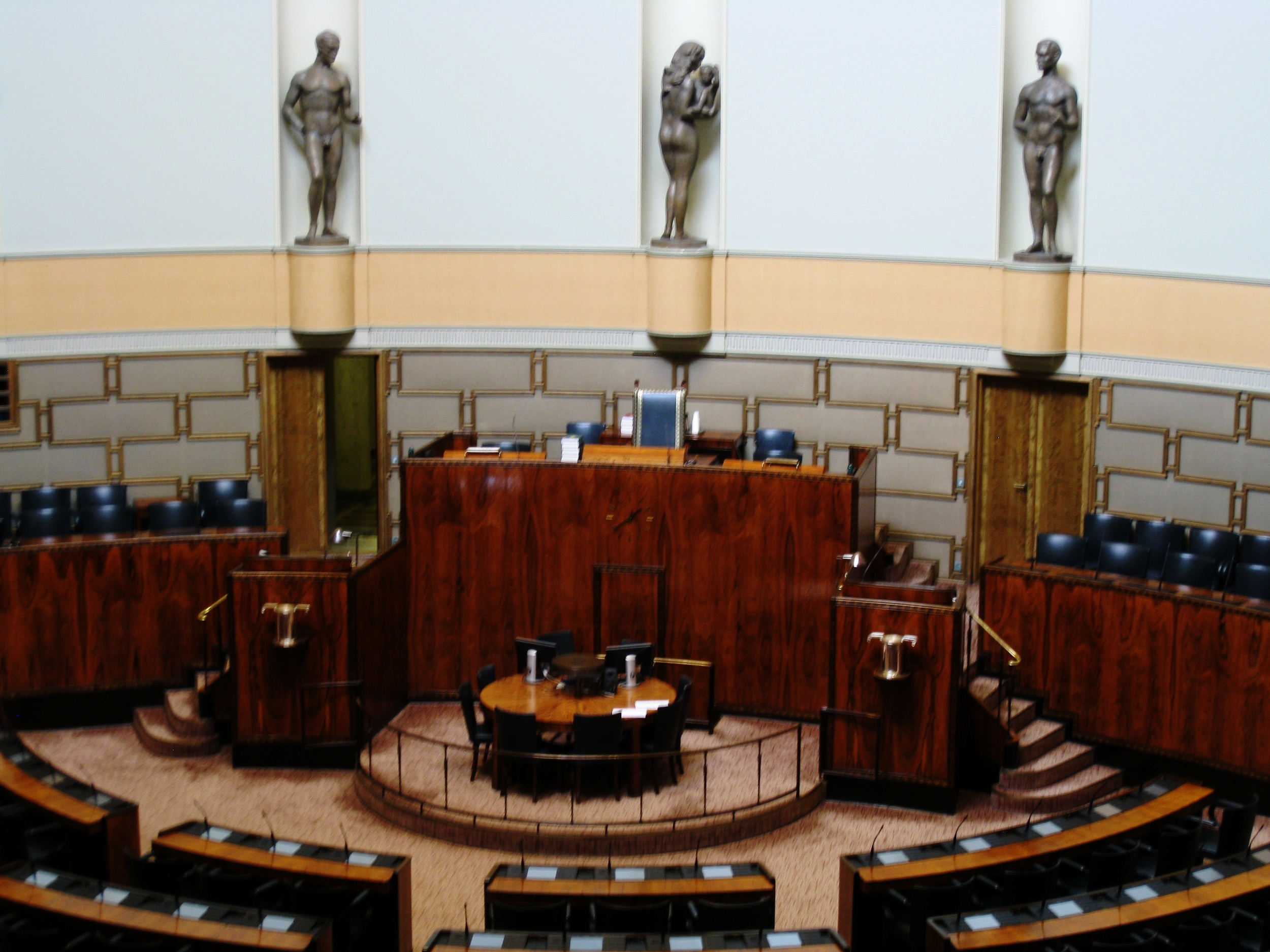  Helsinki--The Parliament--Interior--Members' Chamber--Speaker's platform 