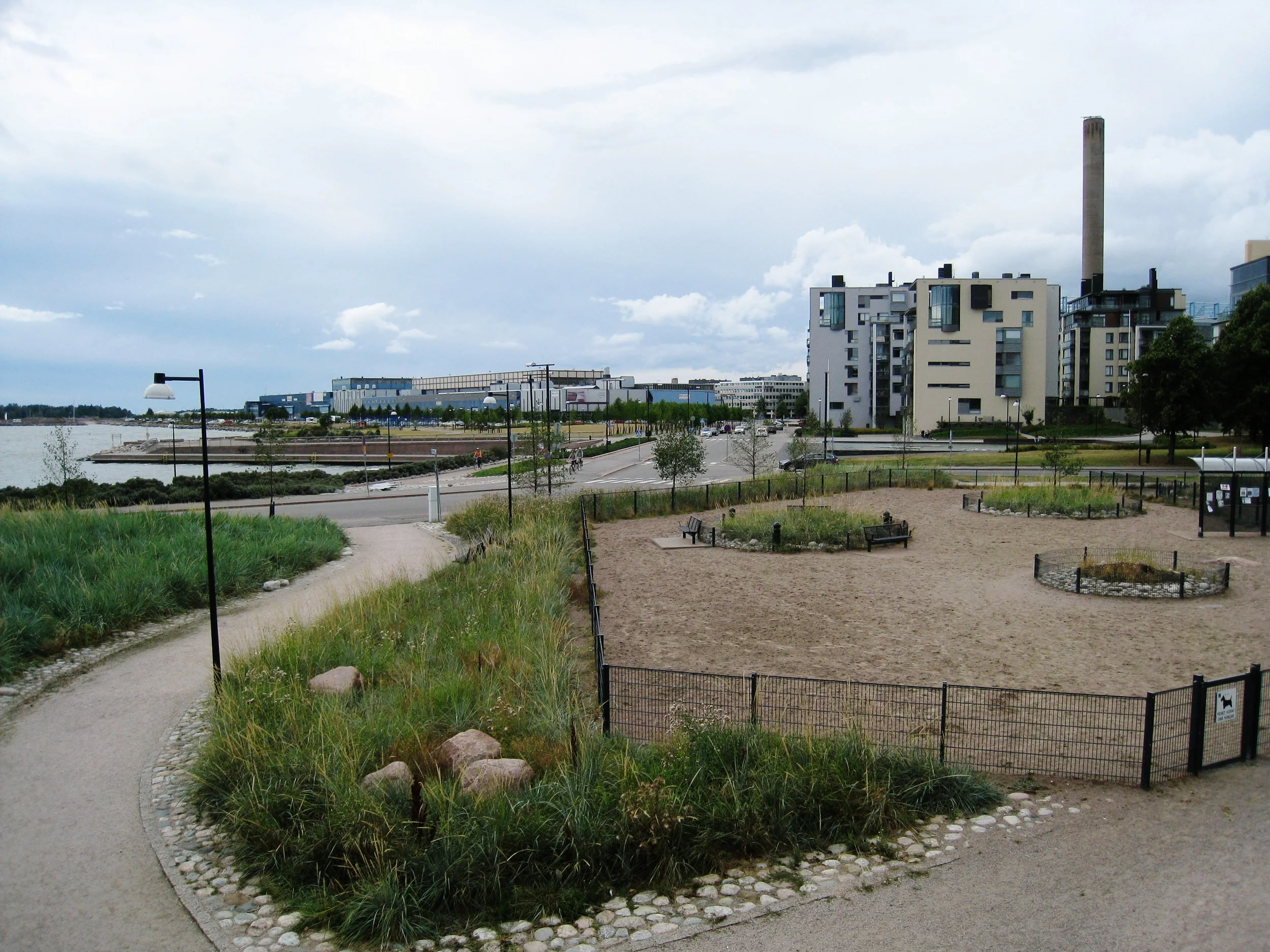  Helsinki--Harbor and beach south of city center--new apartments in former industrial area 