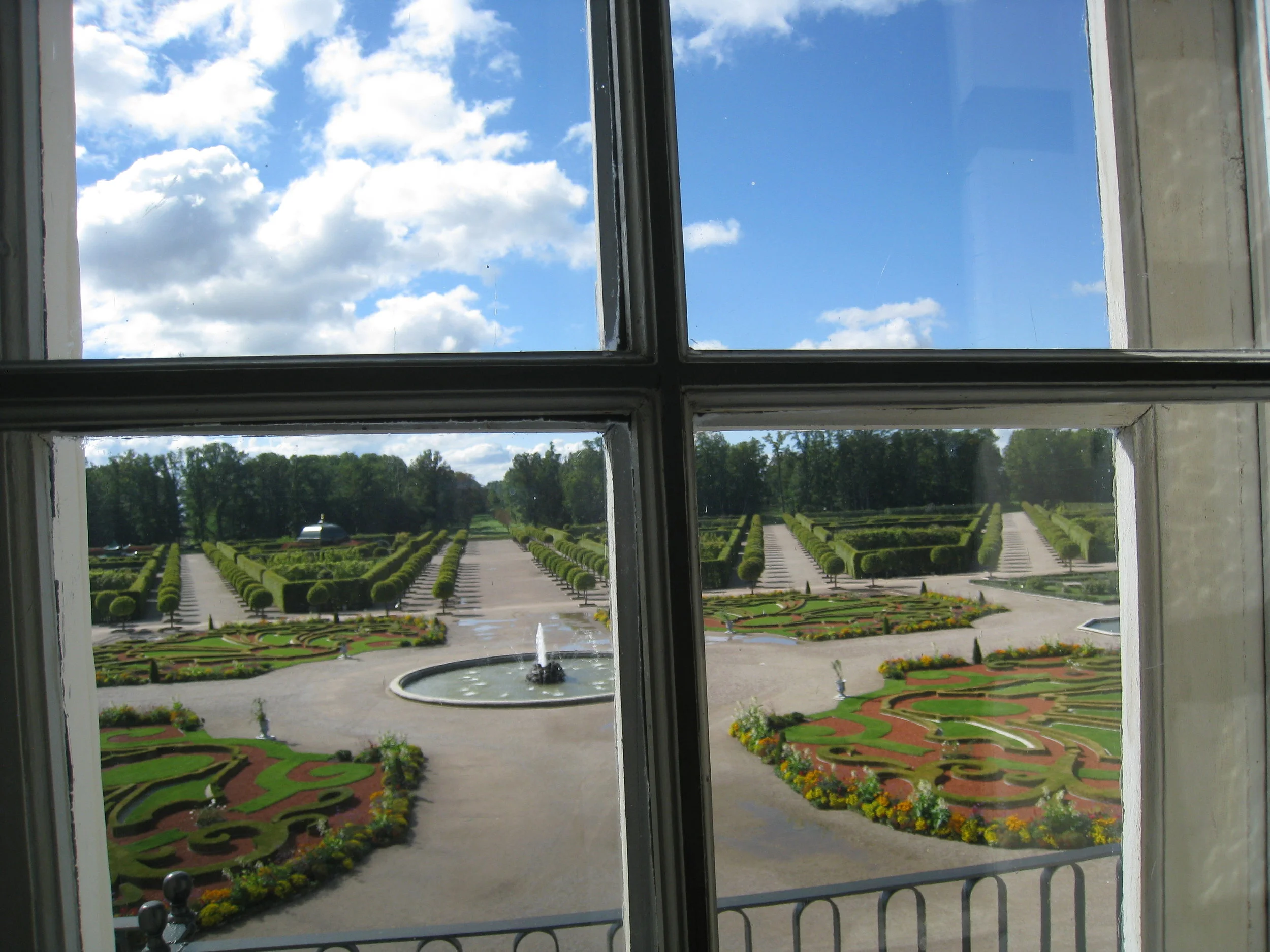  Rundale--Rundale House (Rastrelli) from 1700's--View out back from bedroom 