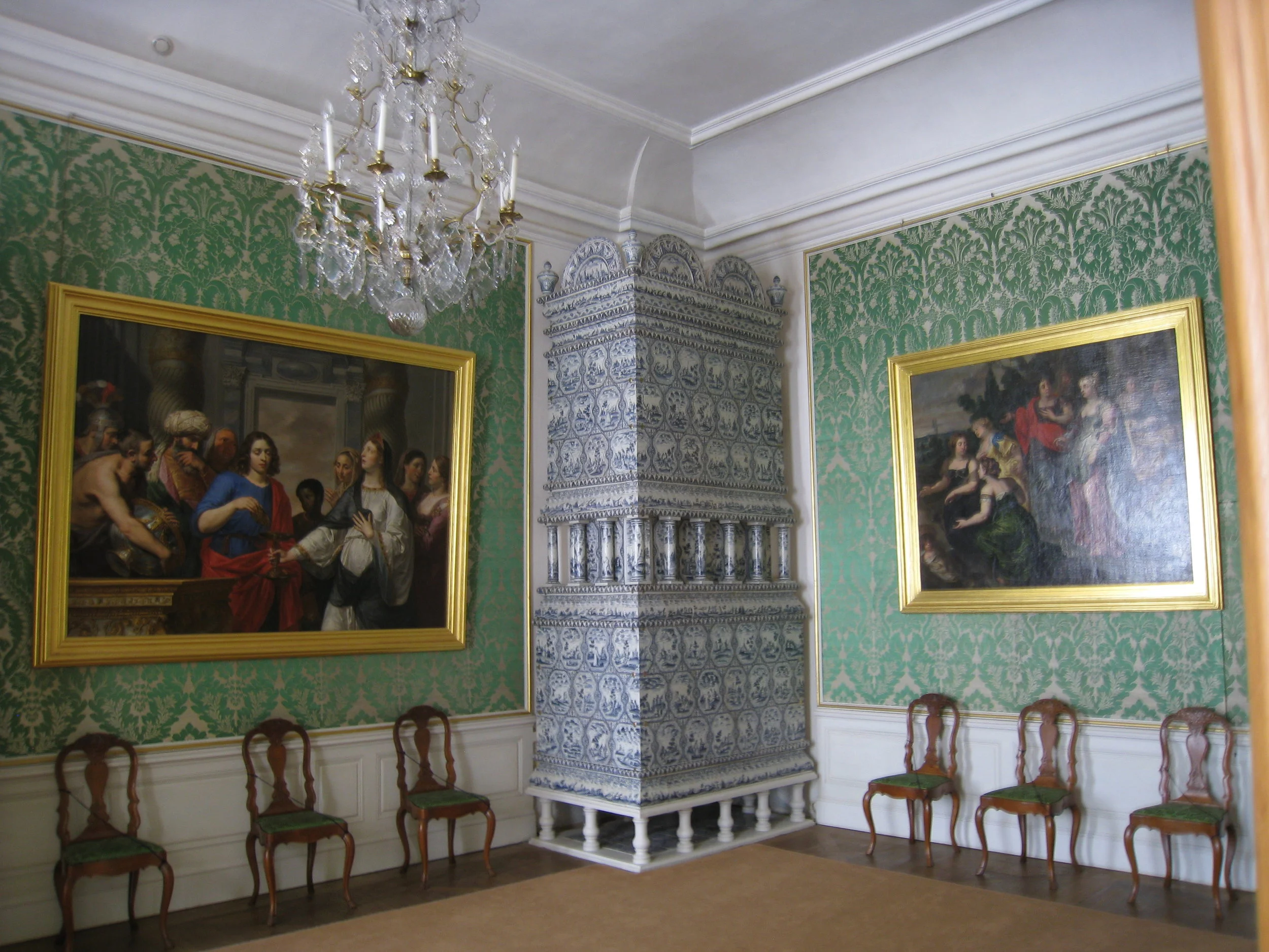  Rundale--Rundale House (Rastrelli) from 1700's--Green Ante-room 