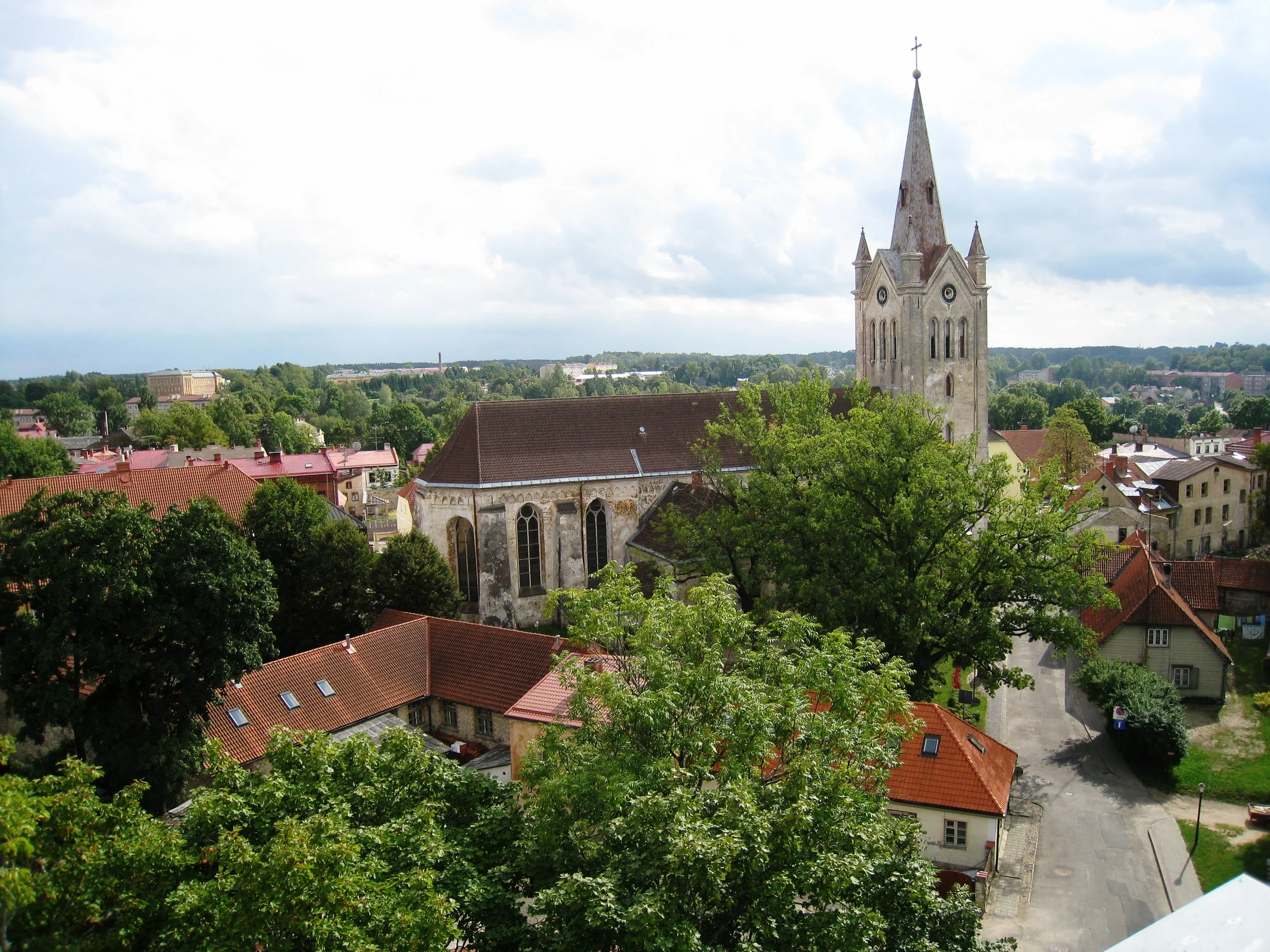  Cesis--View from the Manor House tower--St. Johns Church 