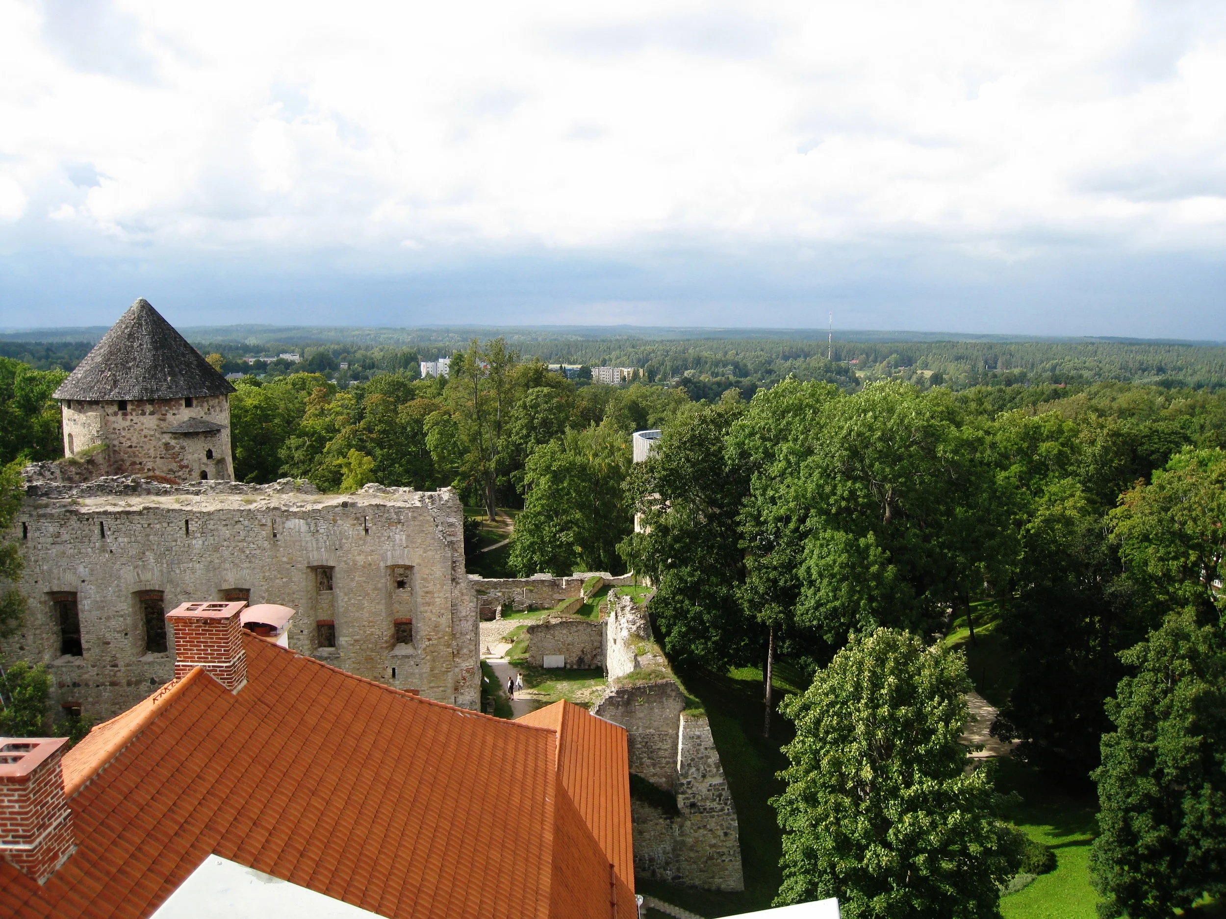  Cesis--View from the Manor House tower--To Medieval Castle 