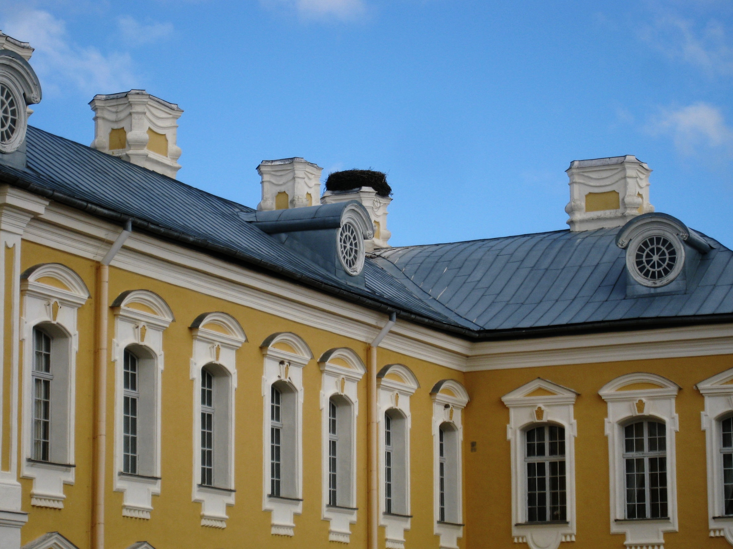  Rundale--Rundale House (Rastrelli) from 1700's--Detail and Stork's nest 