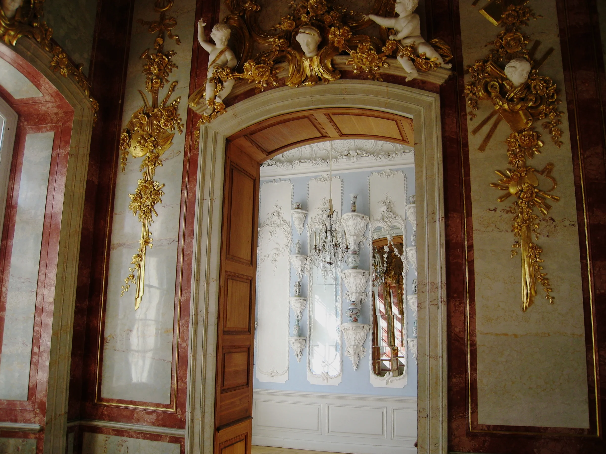 Rundale--Rundale House (Rastrelli) from 1700's--Golden Ballroom, china cabinet room 