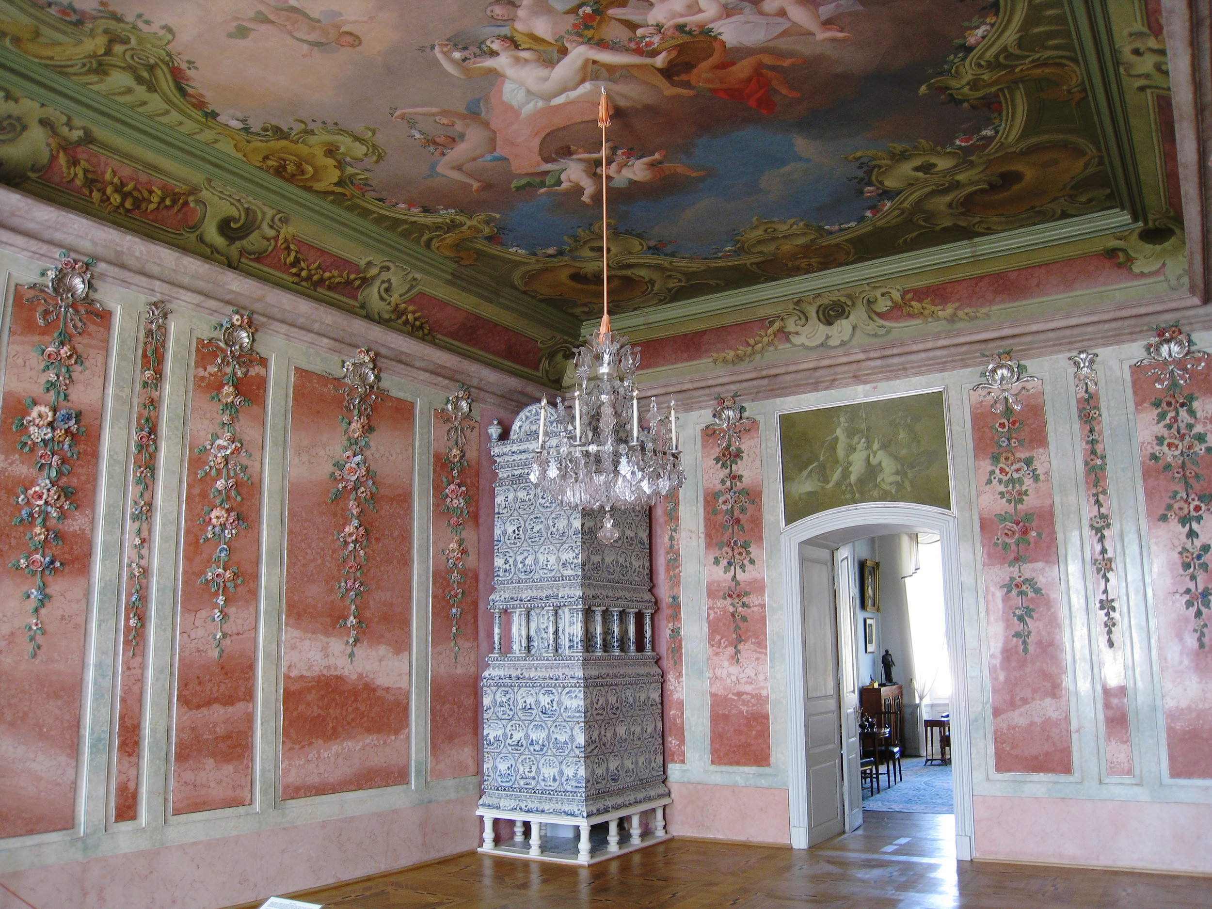  Rundale--Rundale House (Rastrelli) from 1700's--Rose Room 