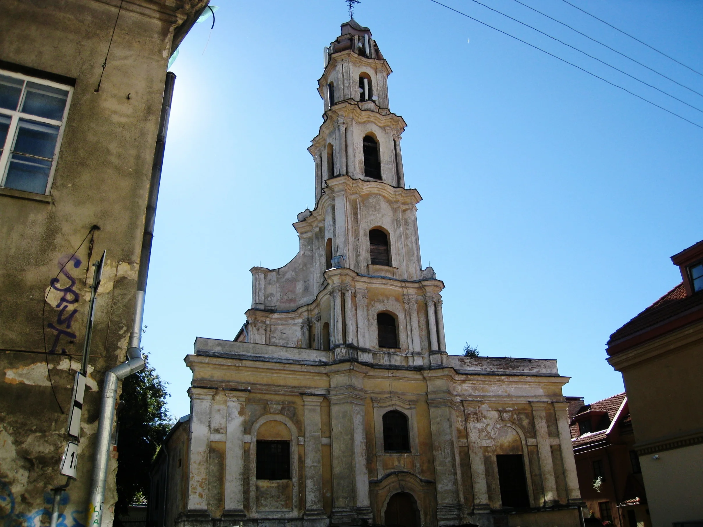  Vilnius--Old Town--Unrestored church on street towards Uzupis 