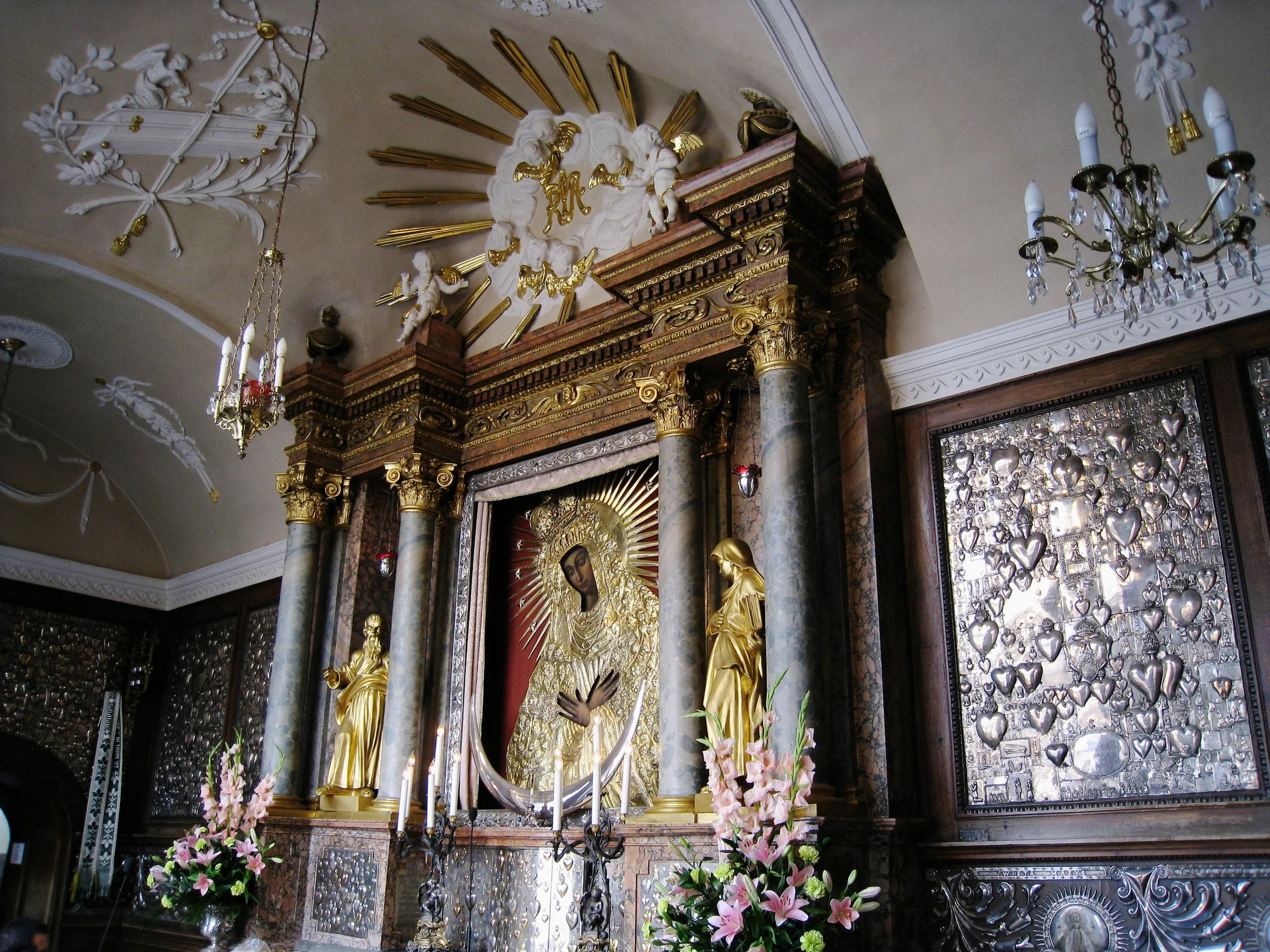  Vilnius--Old Town--St. Teresa Church--Chapel with Icon in Gates of Dawn--Detail of Icon 