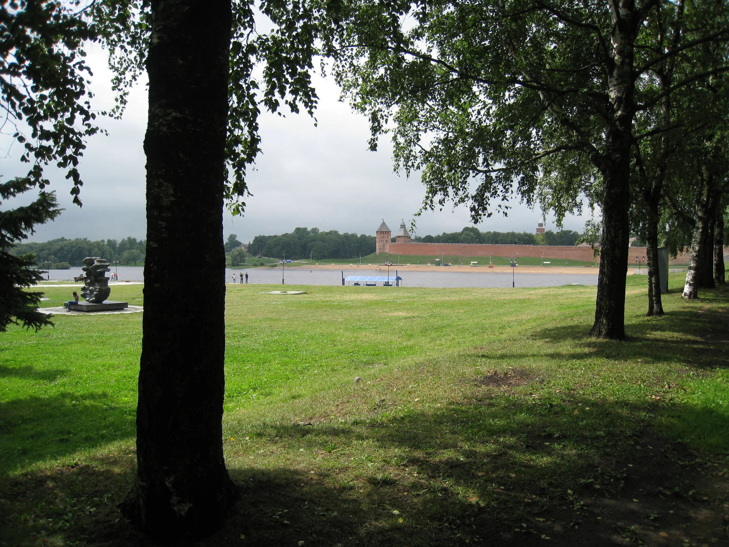  Novgorod--Kremlin wall and Wolha River from Merchant's side 