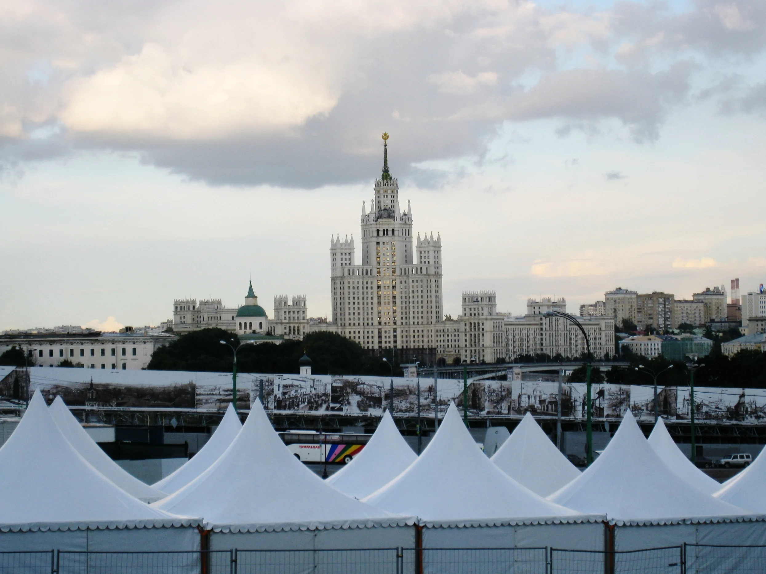  Moscow--One of the Seven Sisters buildings built by Stalin, as seen from Red Square 