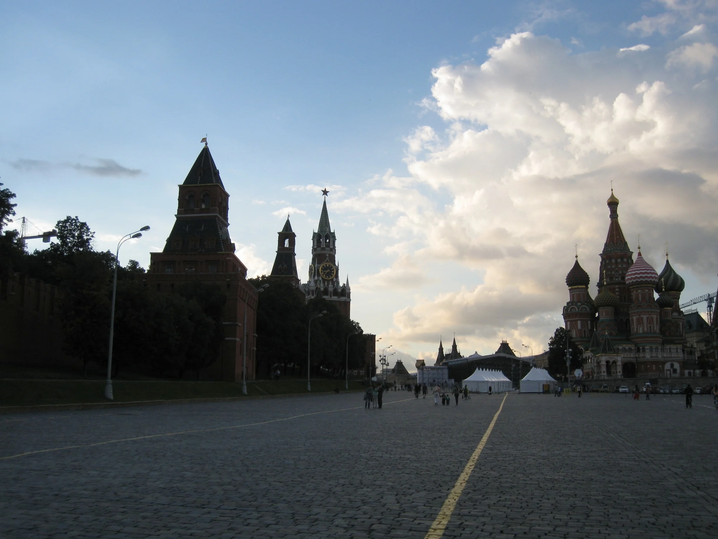  Moscow--Red Square--Pokrovsky Cathedral and Kremlin Wall 