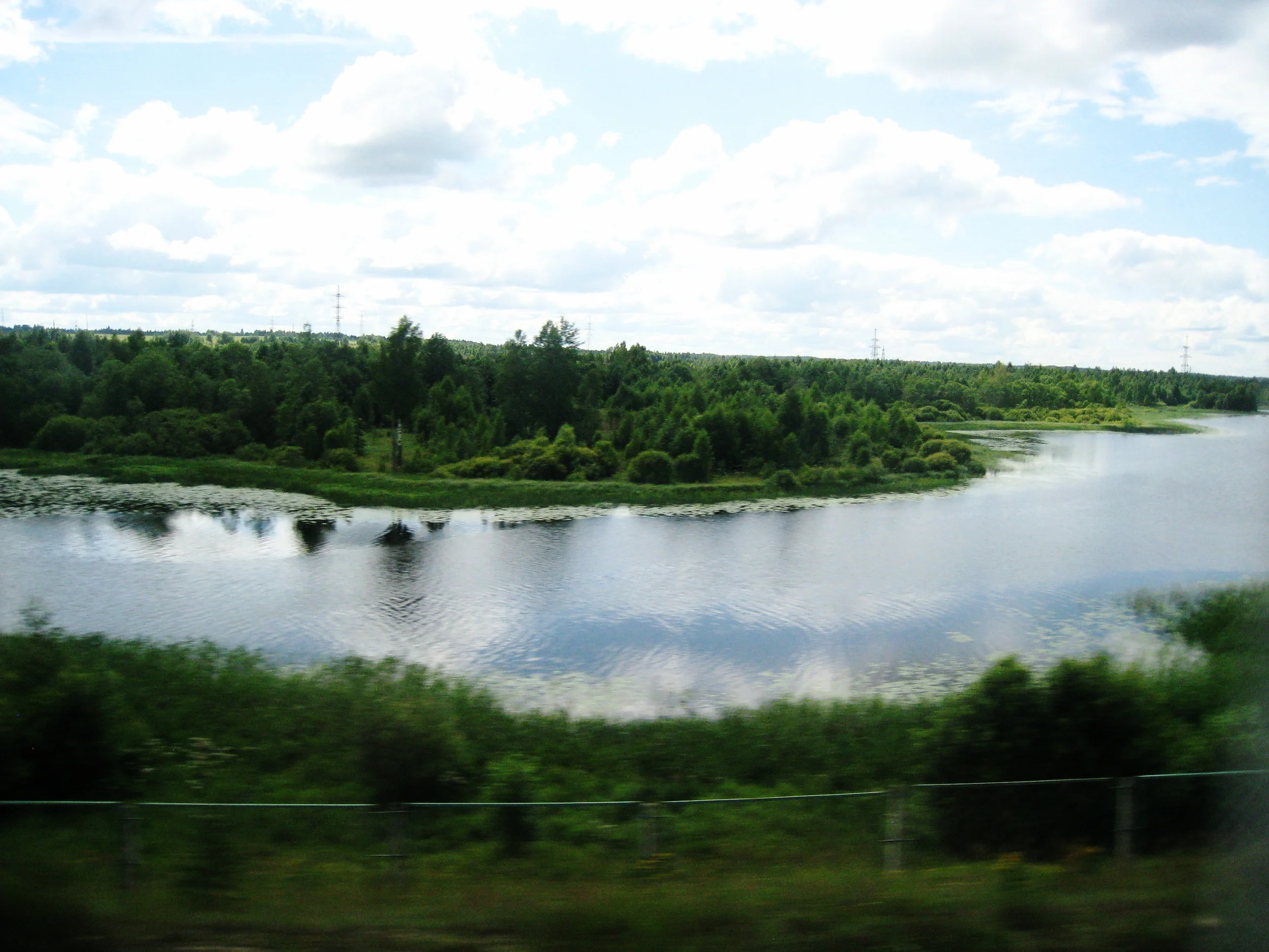  Russia--View from the train between St. Petersburg and Moscow--Countryside 