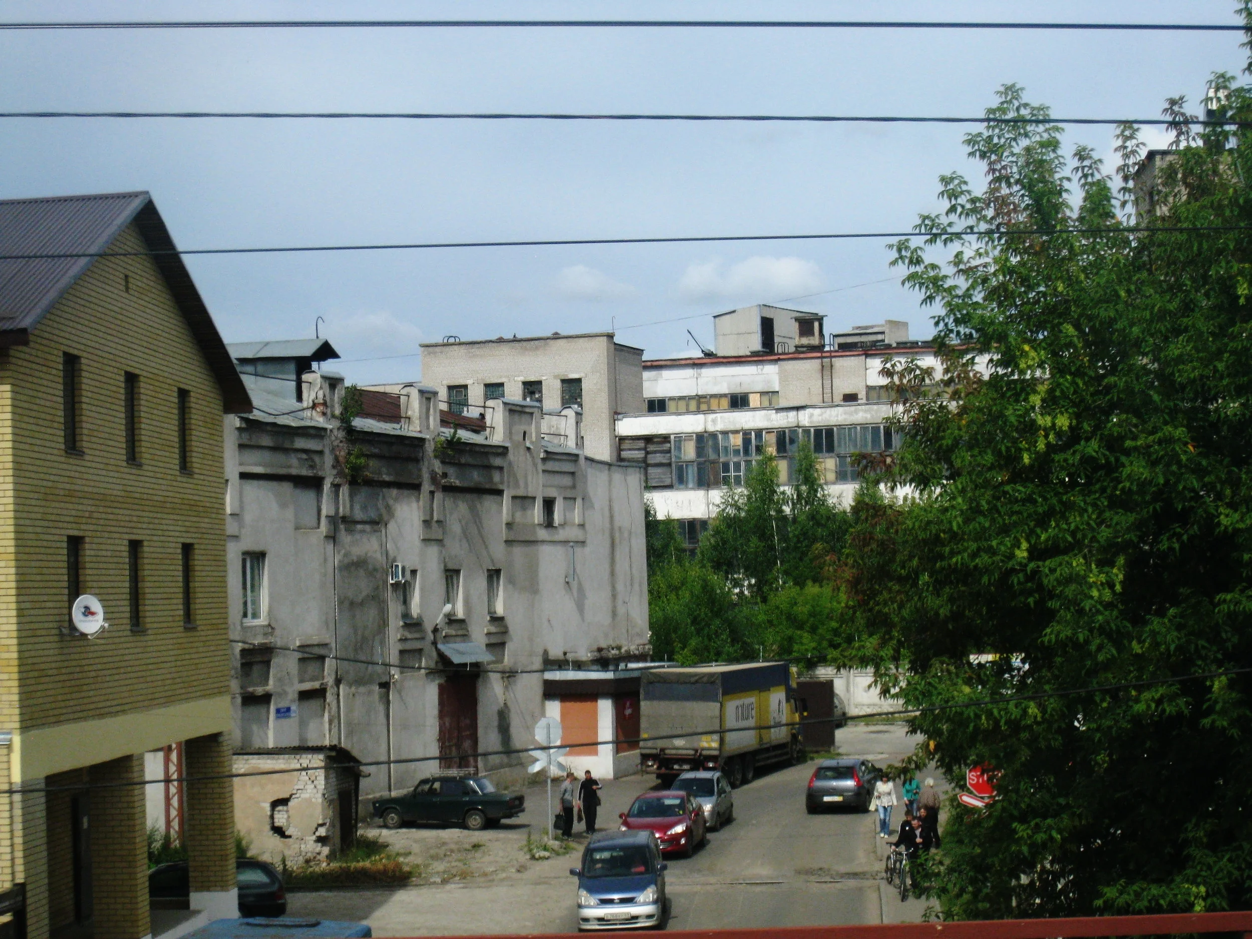  Russia--View from the train between St. Petersburg and Moscow--Small town along the rails 