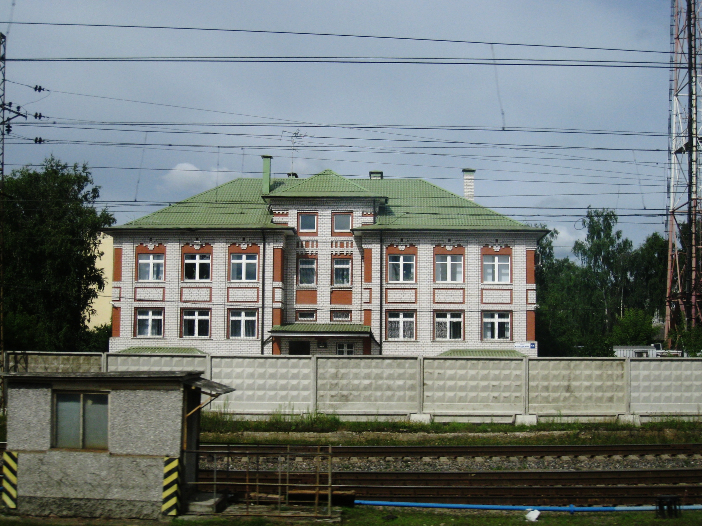  Russia--View from the train between St. Petersburg and Moscow--Industry/Offices along the rails 