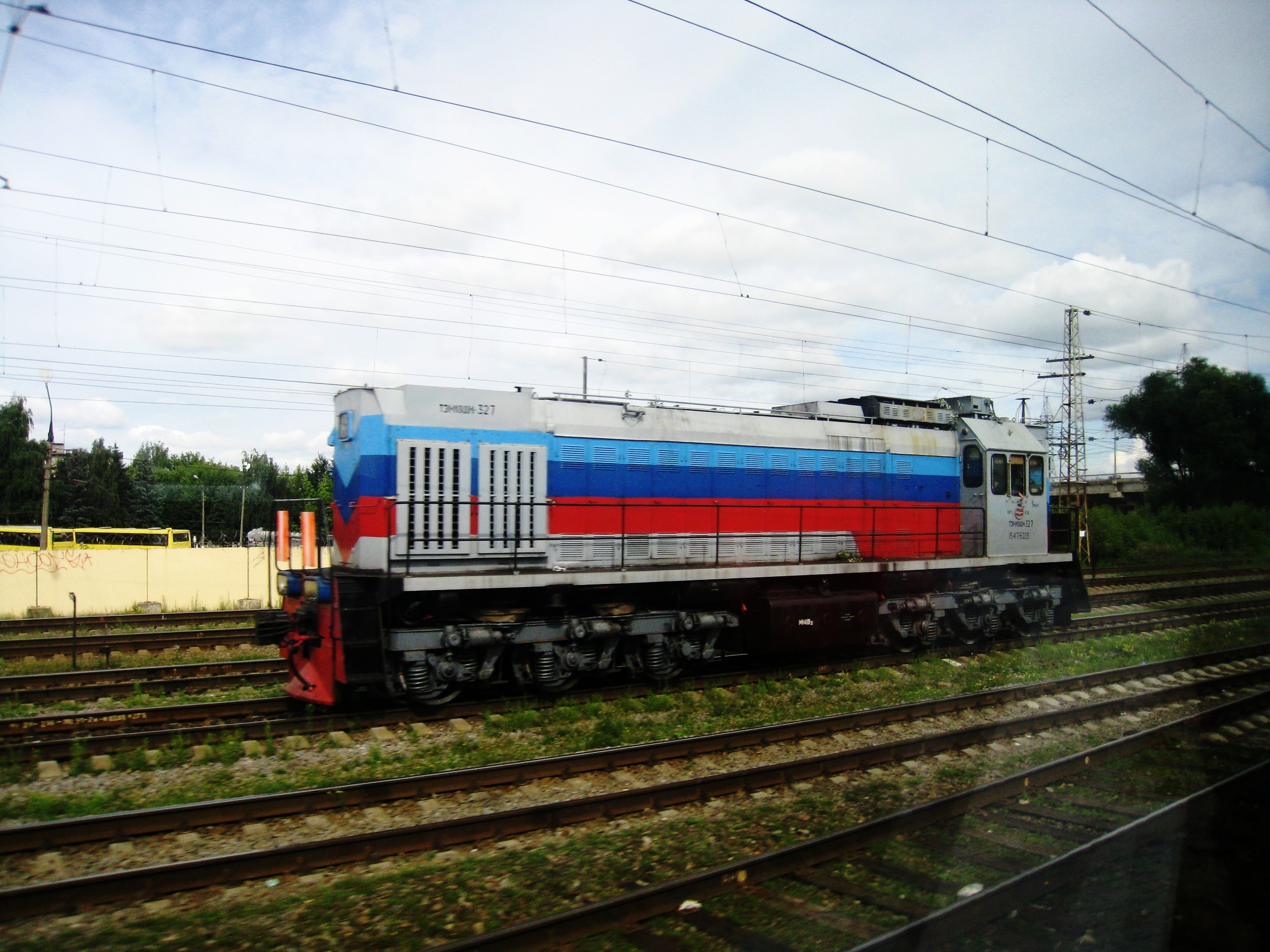  Russia--View from the train between St. Petersburg and Moscow--Diesel Locomotive 