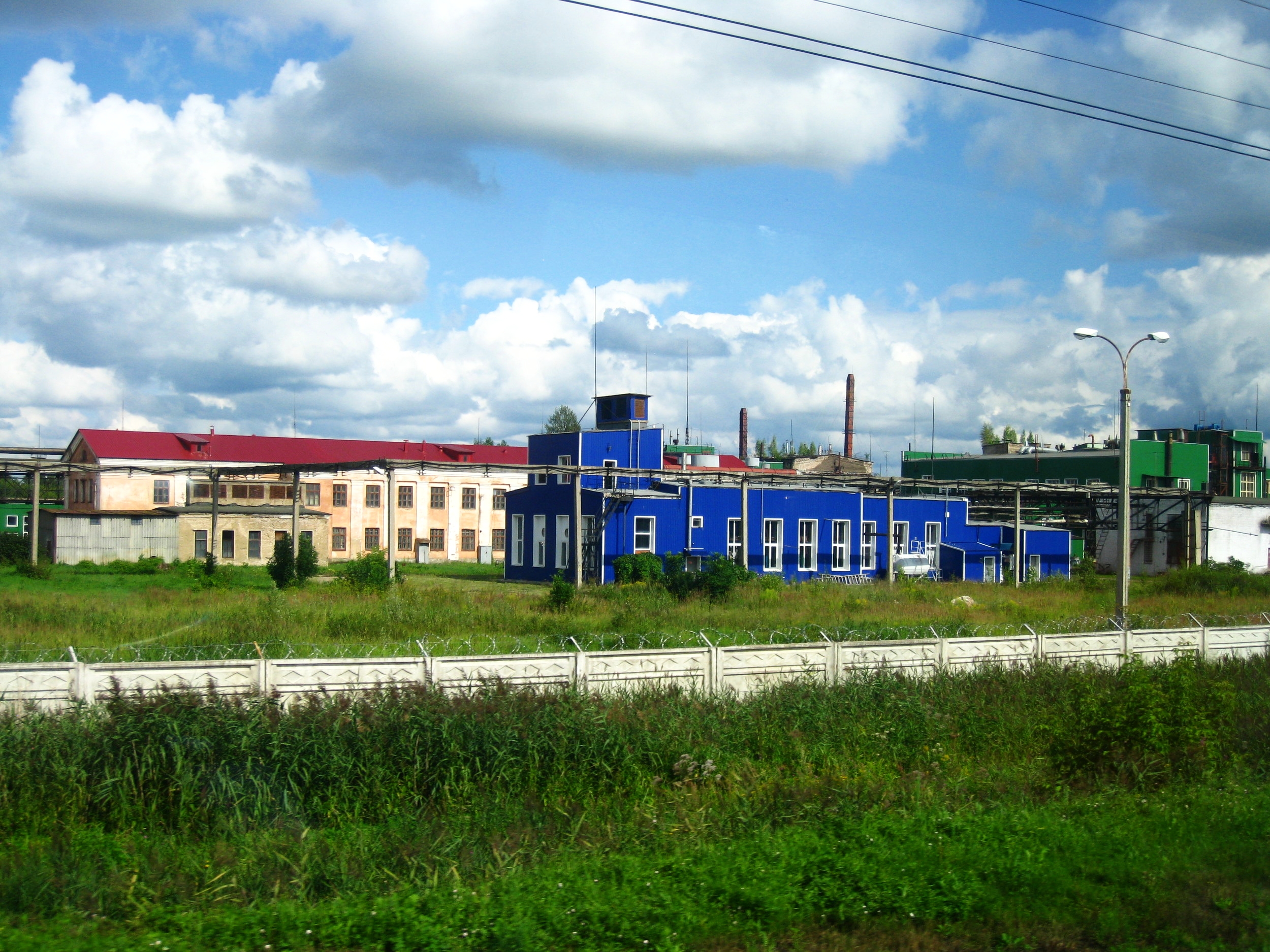  Russia--View from the train between St. Petersburg and Moscow--Industry along the rails 