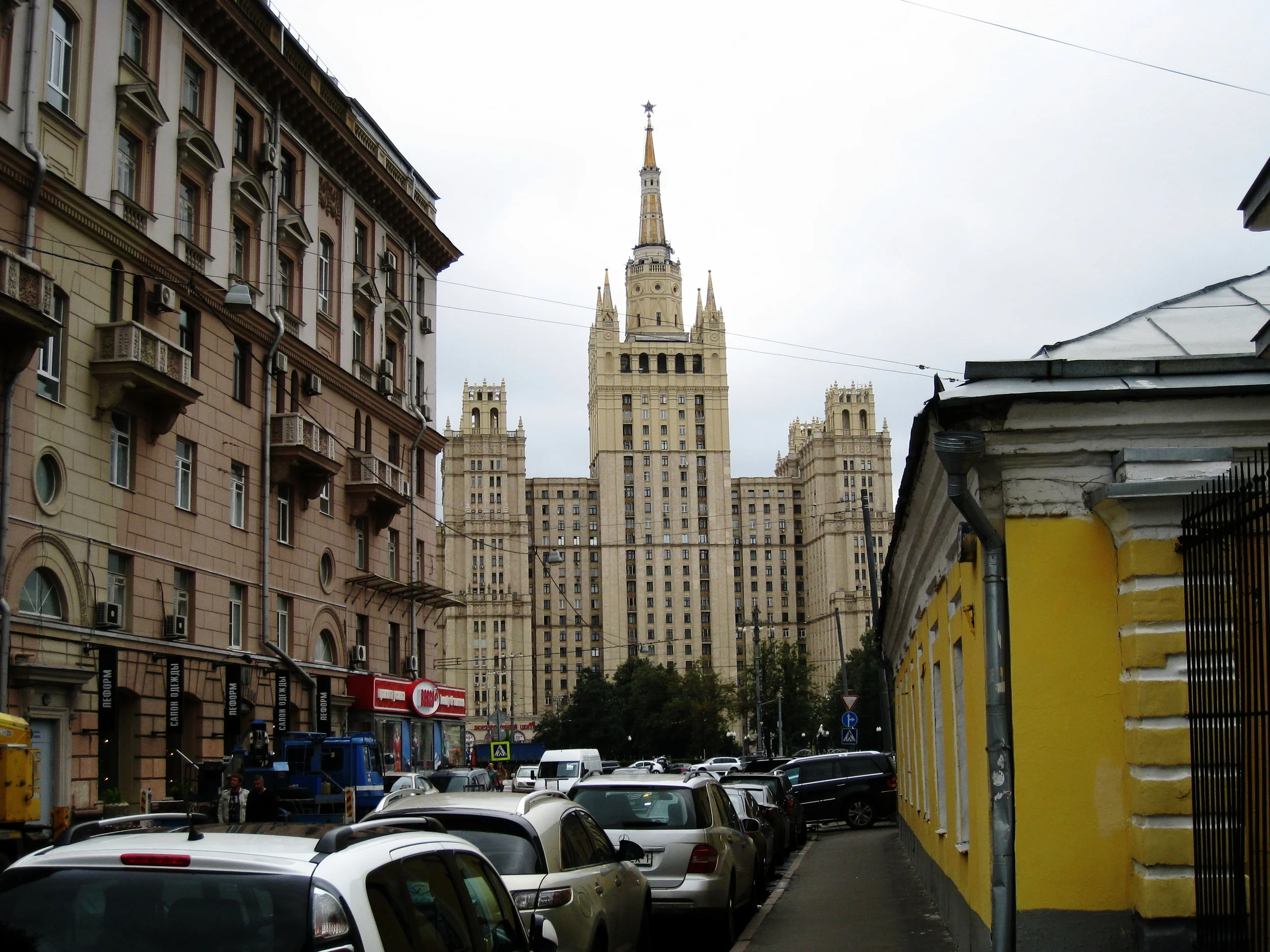  Moscow--Arbat--One of the Seven Sisters from outside the Tolstoy Home 