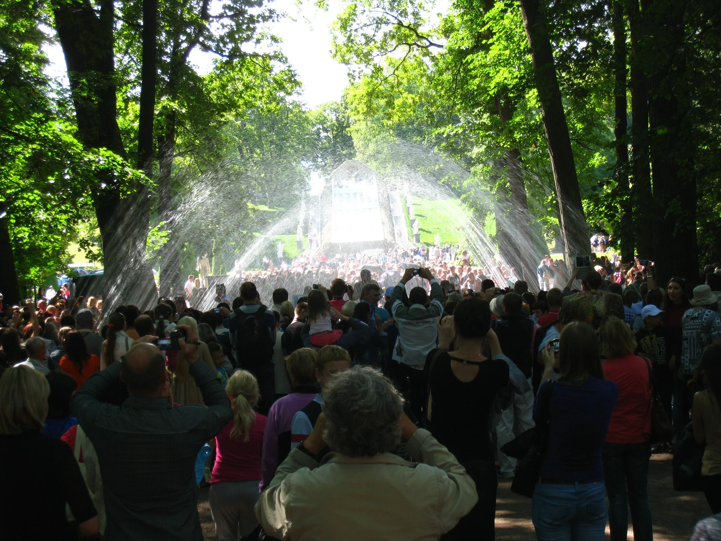  St. Petersburg--Peterhof--The Palace Gardens--walk (surprise) fountain (the practical joke) 