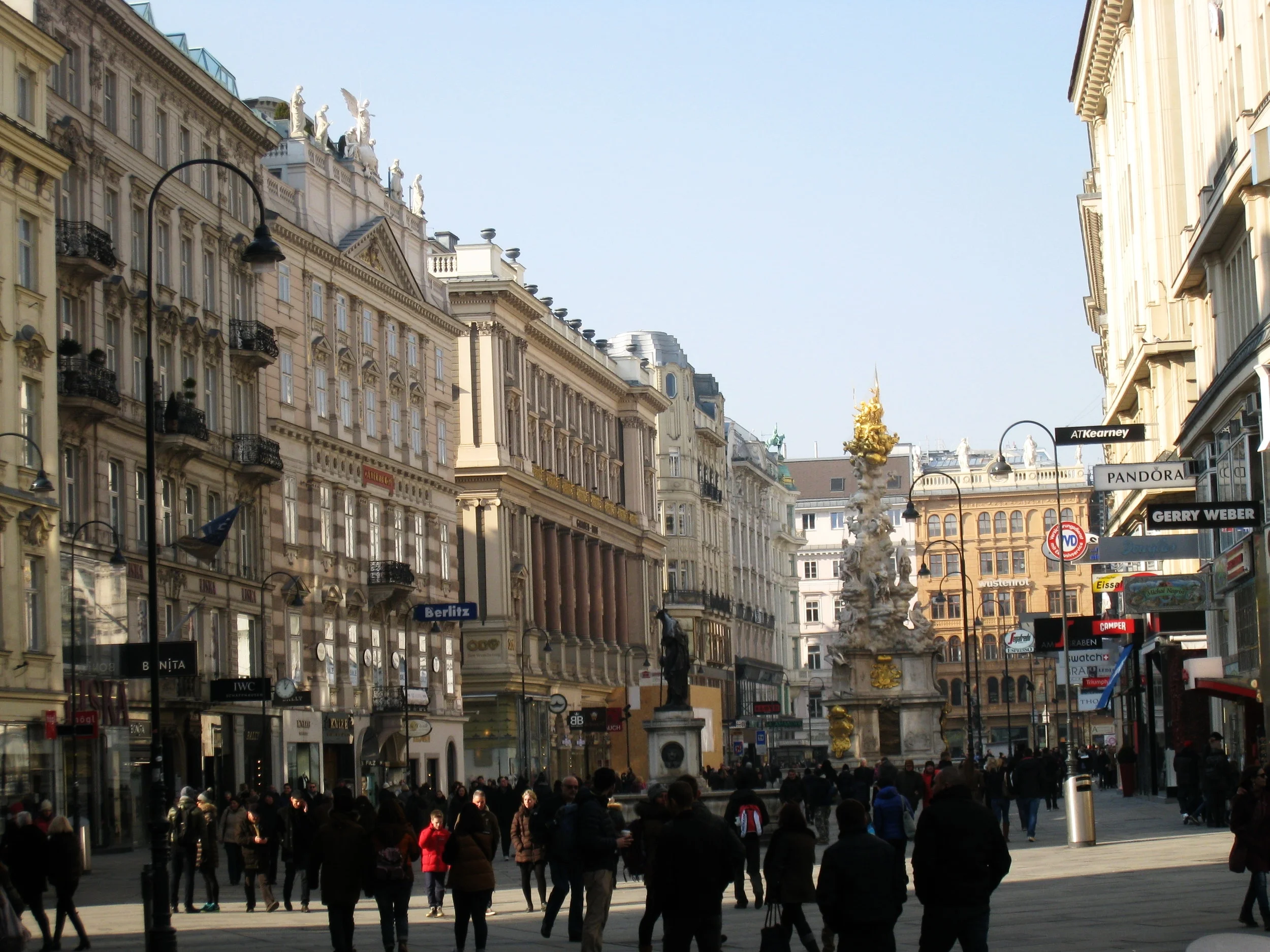  Vienna--Old City--The Graben--The other main street in Old Town, with the Monument to the Plague 