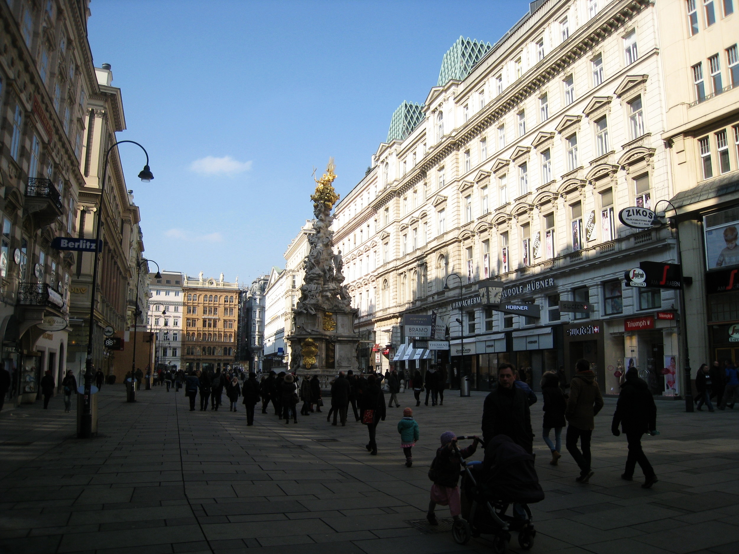  Vienna--Old City--The Graben--The other main street in Old Town, with the Monument to the Plague 