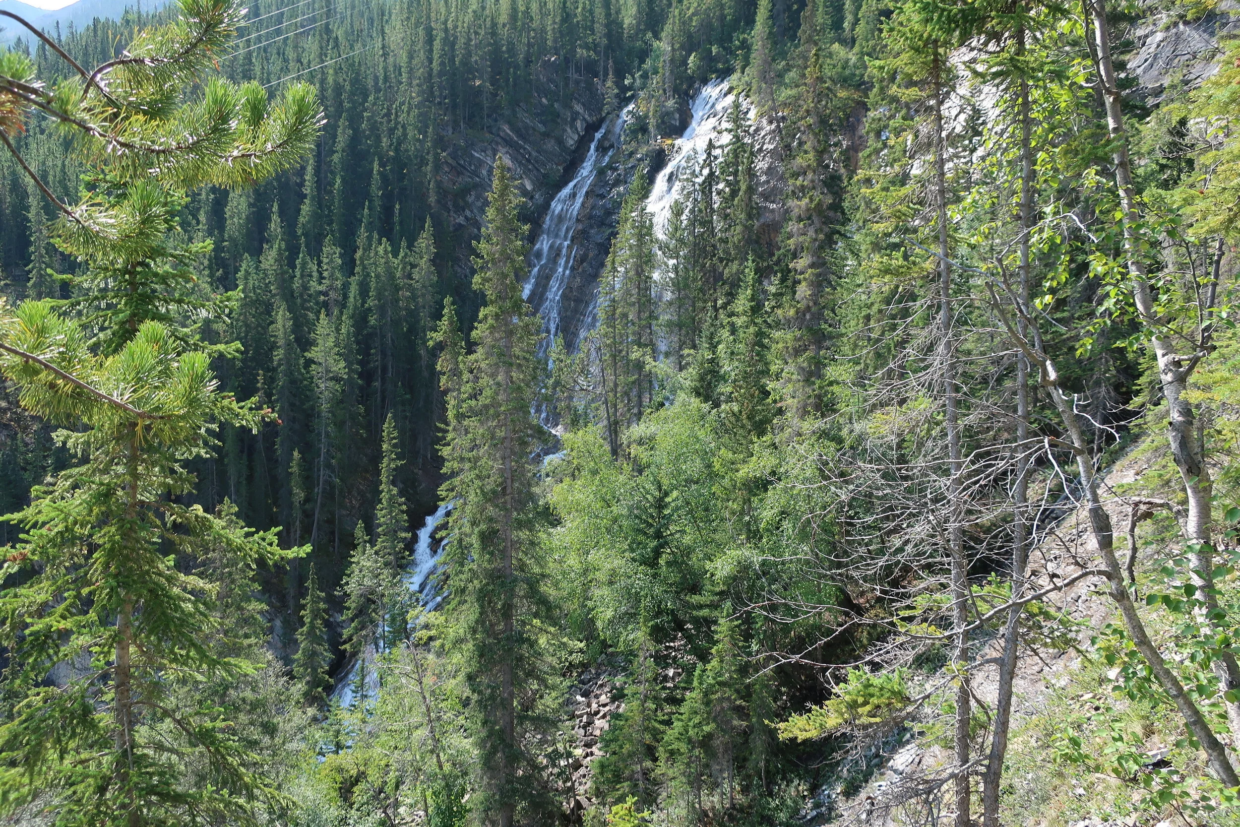  Canmore--Hiking to Grassley Lake--Waterfalls and peak 