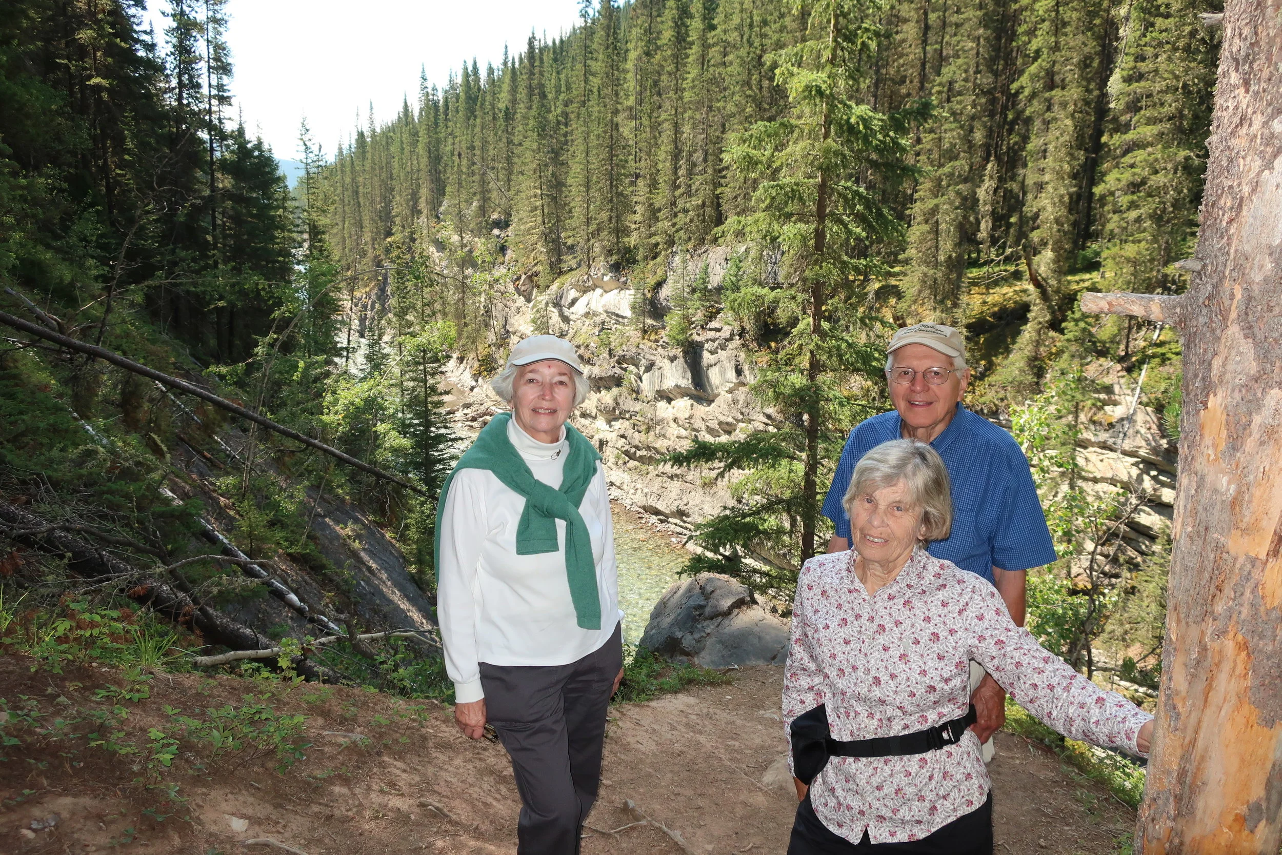  Banff--Lake Minnewanka--River gorge hike--Carrol Benner Kindel and Judy and Paul Kindel 