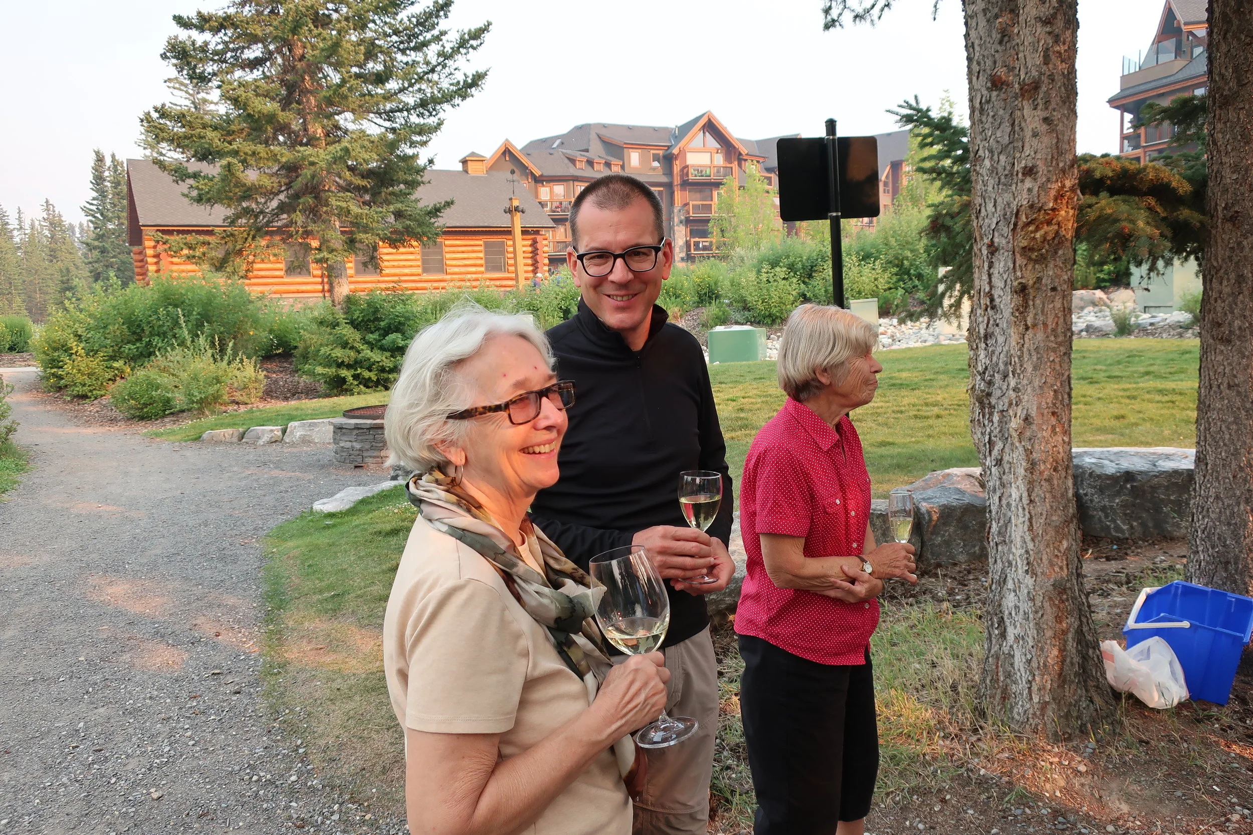  Canmore--Harald and Christin Grieser's 45th Wedding Anniversary Cocktail party--Carrol Benner Kindel, Eric Kindel and Judy Kindel 