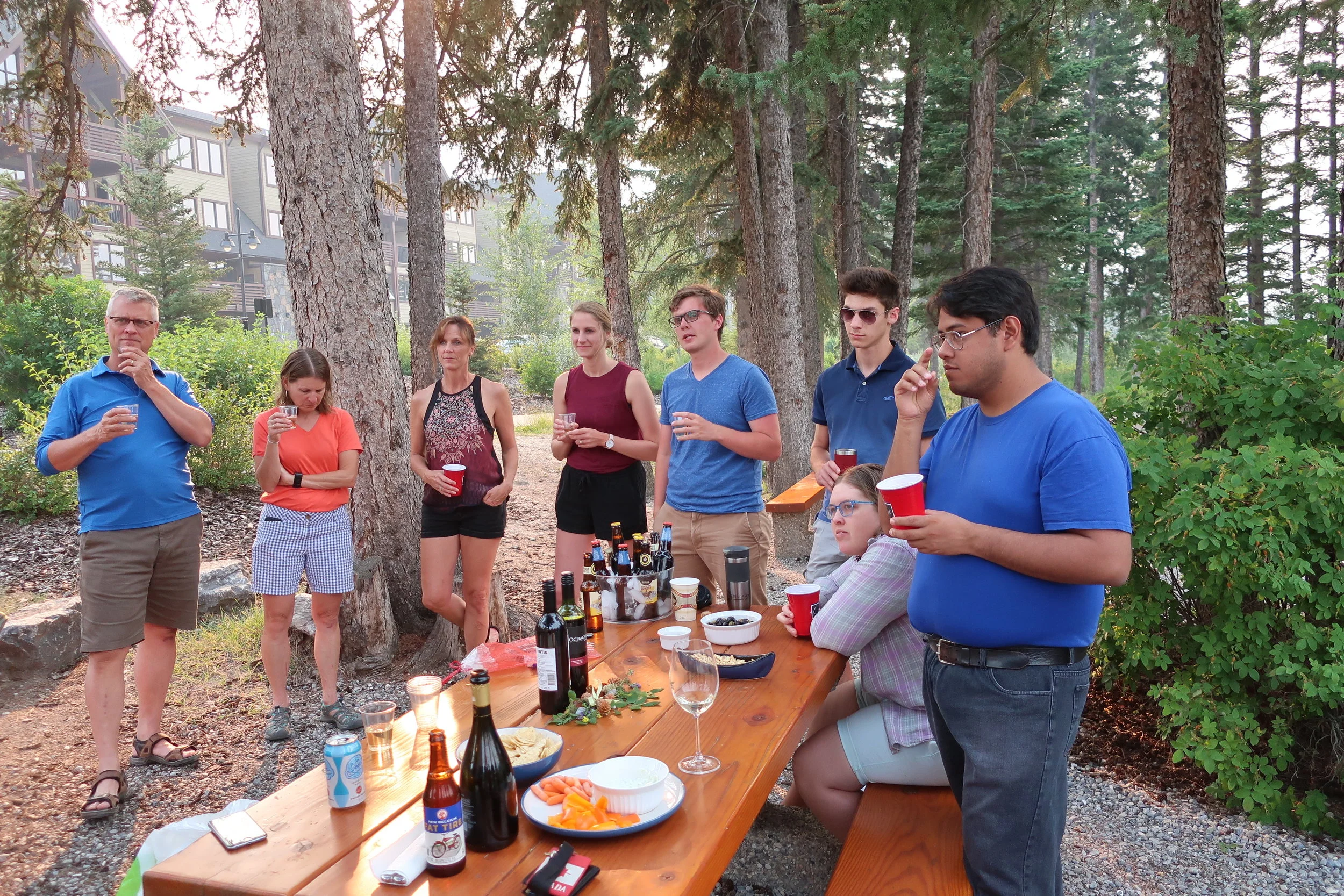 Canmore--Harald and Christin Grieser's 45th Wedding Anniversary Cocktail party-- Jim Coakley, Margit Kindel, Jody, Madison and McKinsey Andropolis, Alex Coakley, Harrison Andropolis, Christiana Coakley and Arturo Tovar 