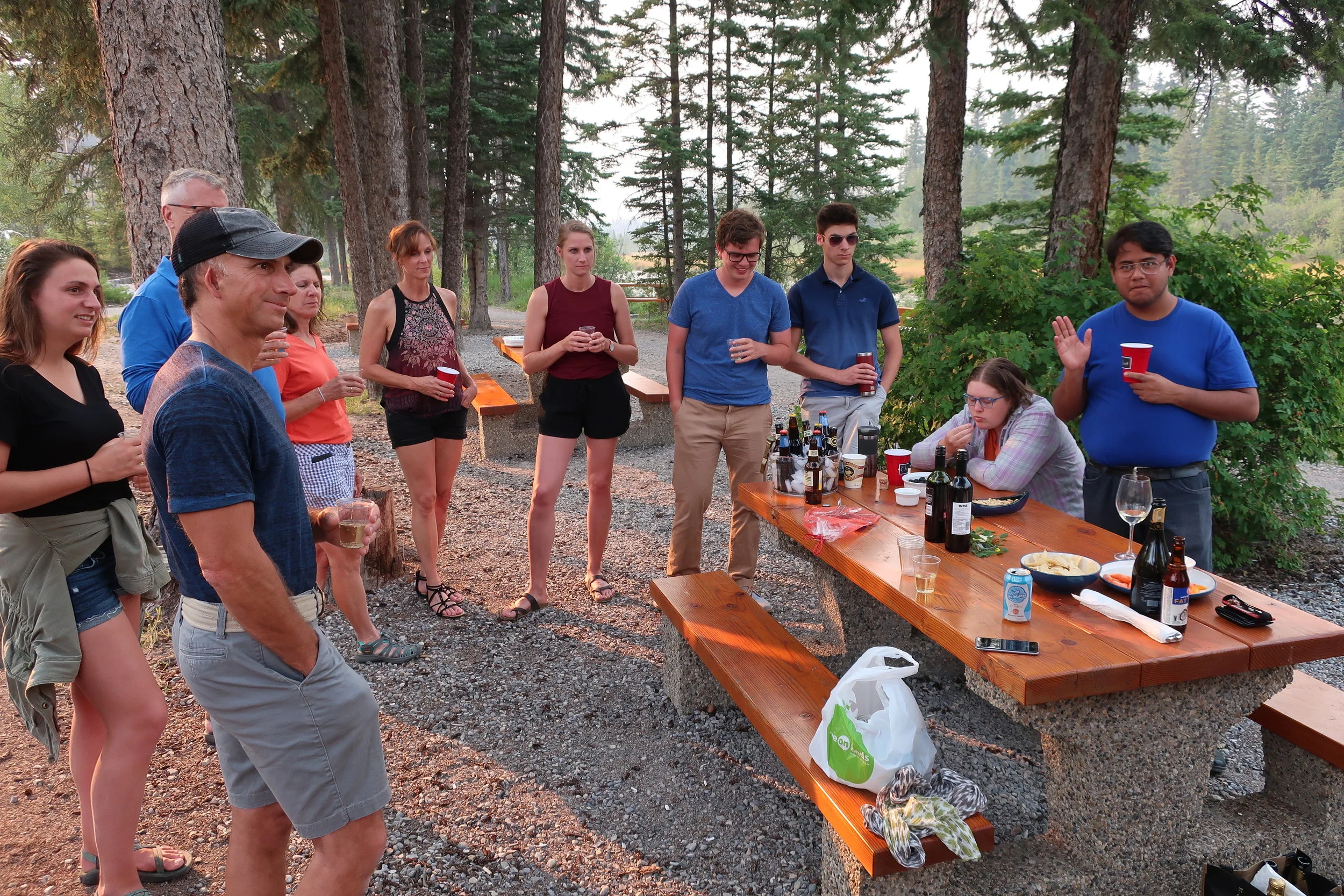  Canmore--Harald and Christin Grieser's 45th Wedding Anniversary Cocktail party--Toby and Madison Andropolis, Margit Kindel Coakley, Jody and McKinsey Andropolis, Alex Coakley, Harrison Andropolis, Christiana Coakley and Arturo Tovar 