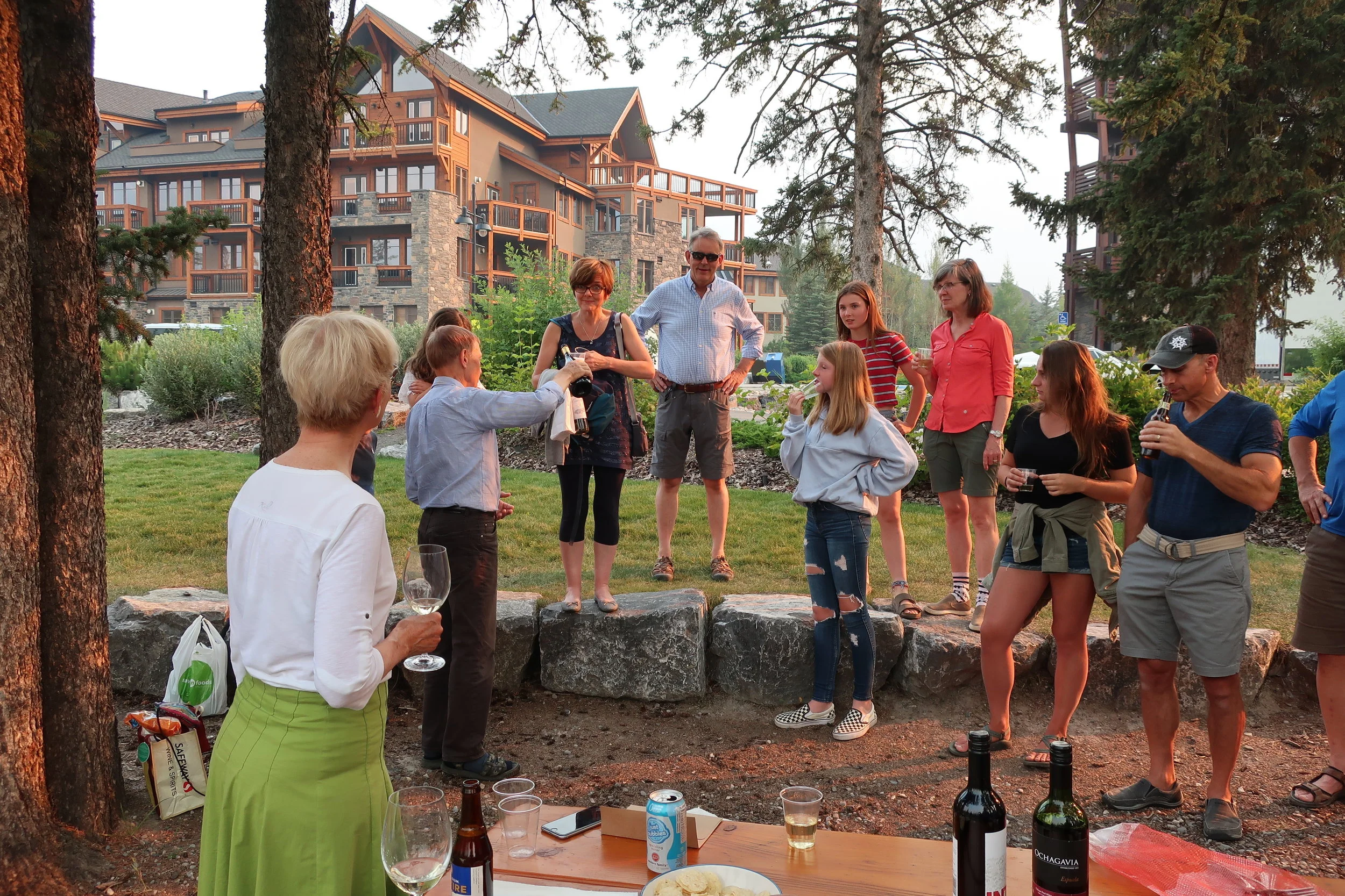  Canmore--Harald and Christin Grieser's 45th Wedding Anniversary Cocktail party--Christin Grieser-Kindel, Harald Grieser, Marcie and Bernie Nattress(from England), Lindsey, Dana and Marilee Brooks, Madison and Toby Andropolis 
