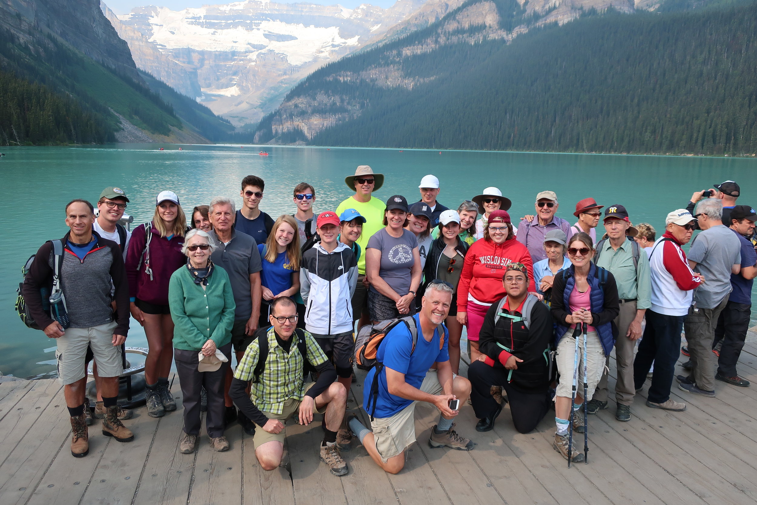  Lake Louise--Toby, Alex, McKinnsey, Carrol, Madison, Karl K. Kindel, Harrison, Lindsey, Grant, PJ, Colleen, Mark, Maureen, Jim Coakley, Peter, Christin, Dana, Marilee, Christin, Christiana, Arturo Tauro, Paul, Judy, Margit and Harald 