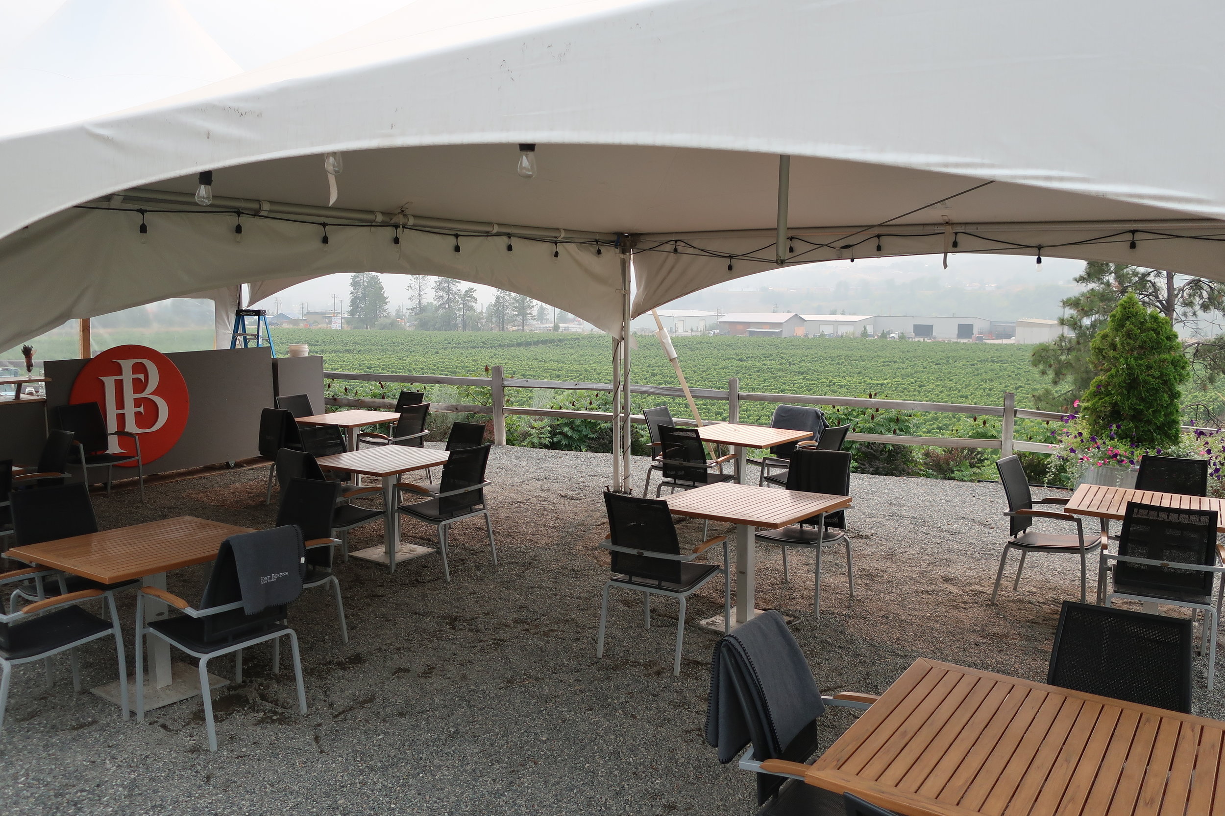  Llilooet--Fort Berens Vineyard--Owned by a Dutch couple--Restaurant outside under tent 