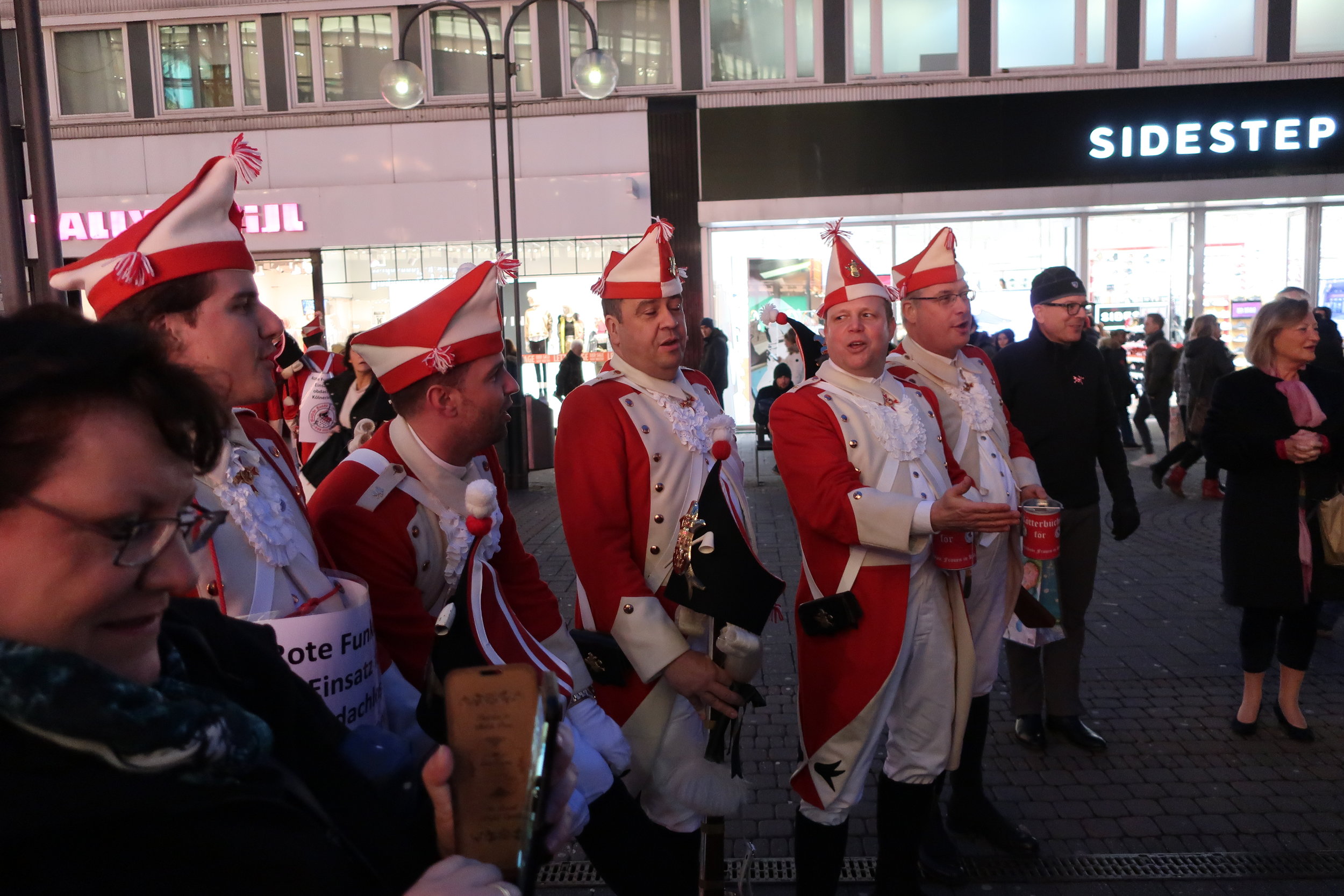  ologne--Winter 2019--Harald Grieser's 80th birthday--Carnival group collecting contributions downtown from Harald--They sang "Happy Birthday" to him 