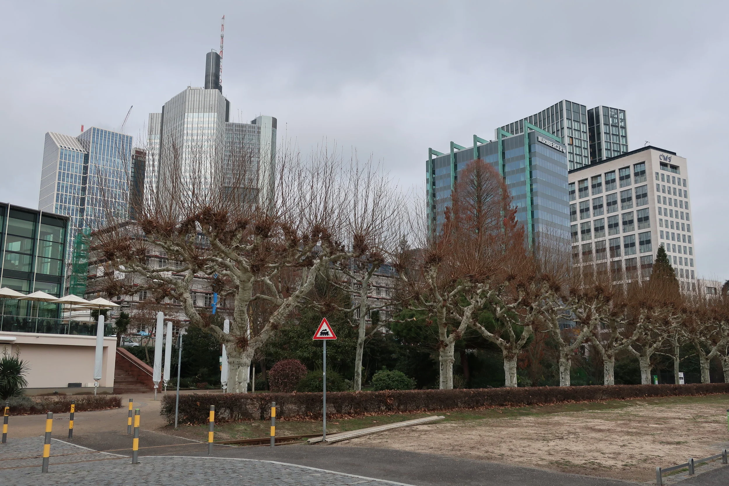 Frankfurt--Winter 2019-- Along the Main River--View of downtown from Main River 